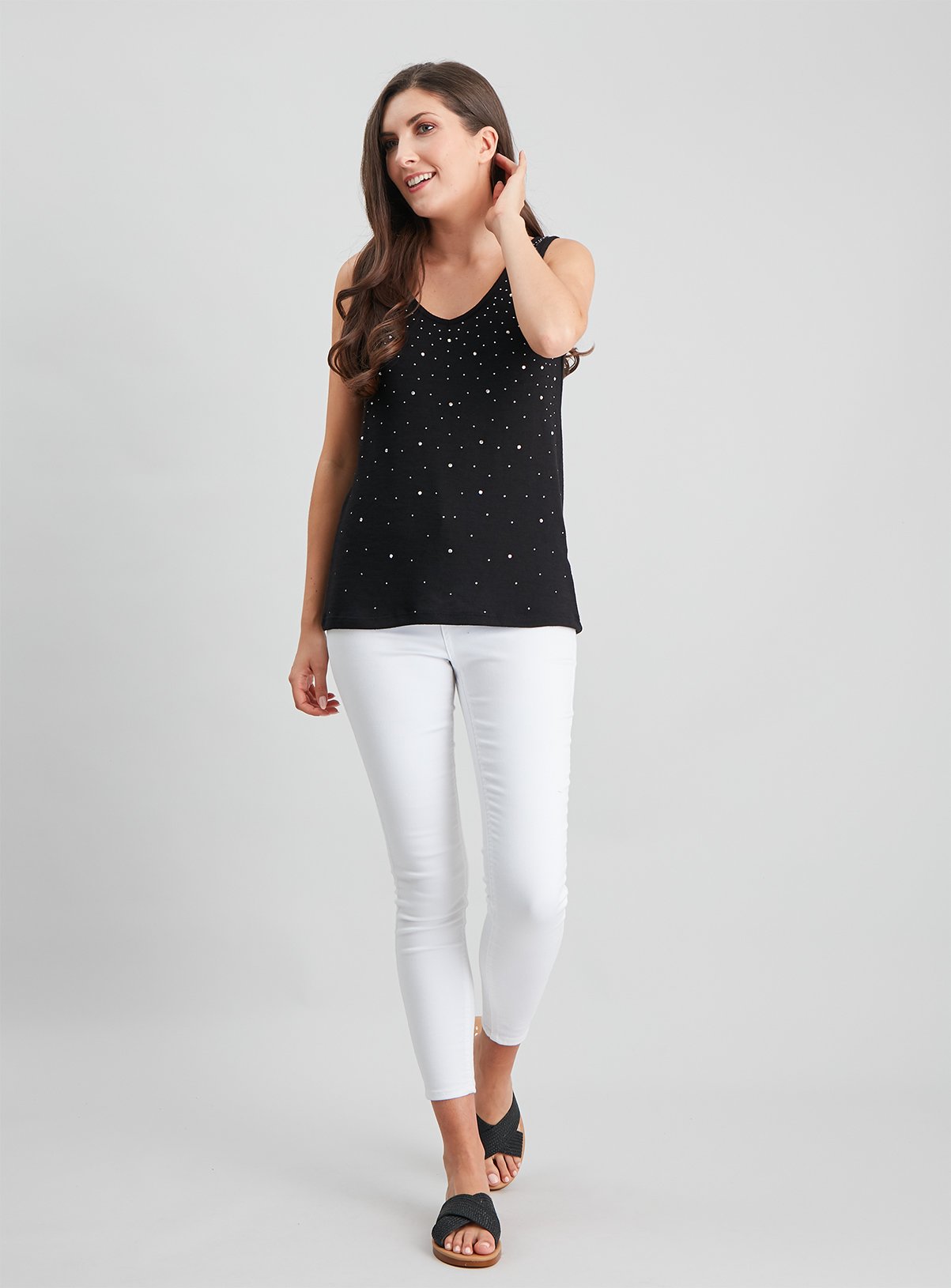 Black Embellished Knitlook Vest Review