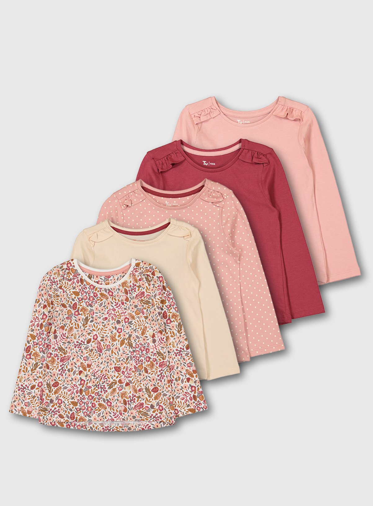 Floral Print Long Sleeve T-Shirt 5 Pack Review