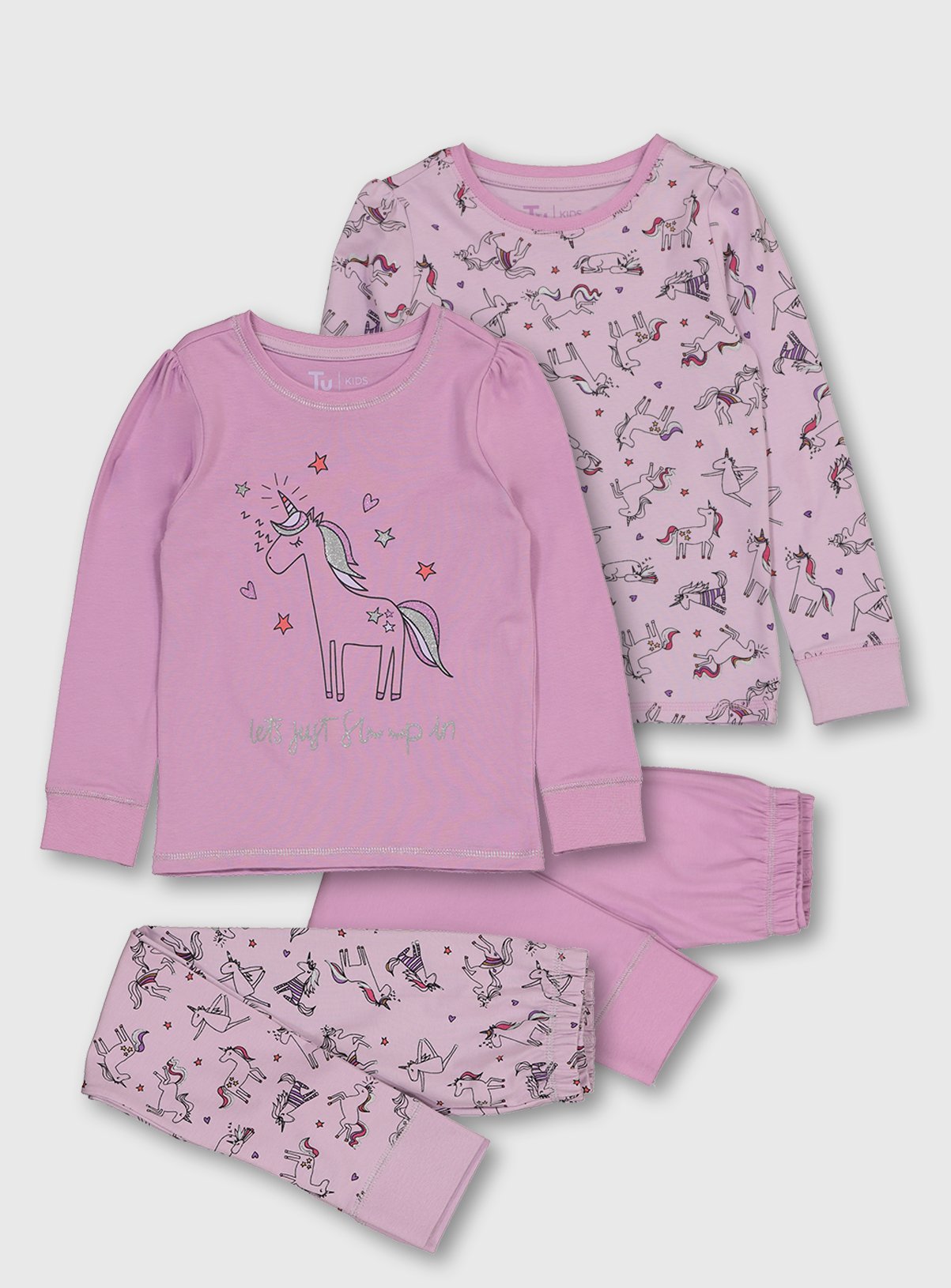 Unicorn Print Snuggle Fit Pyjamas 2 Pack Review