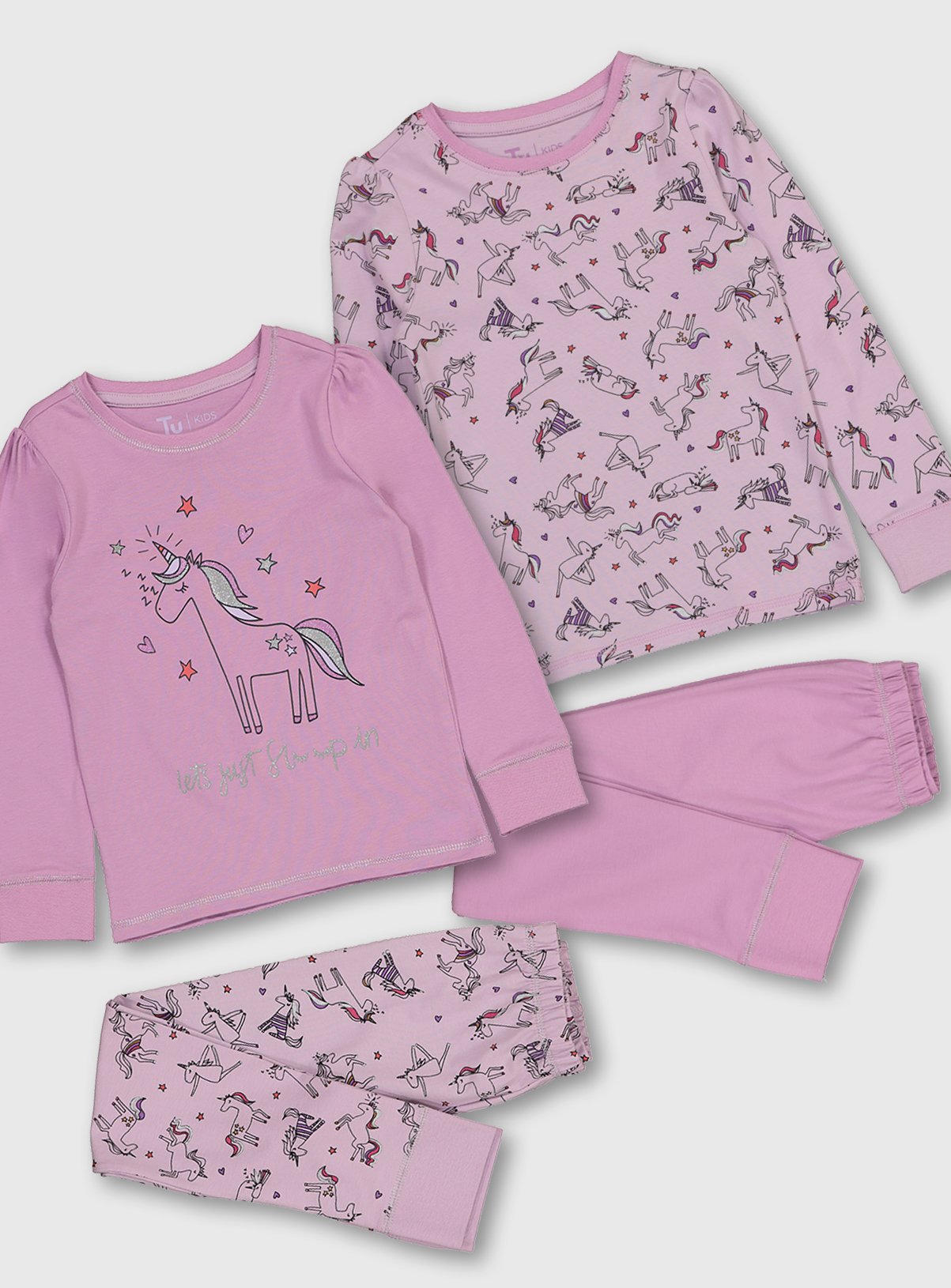 Unicorn Print Snuggle Fit Pyjamas 2 Pack Review