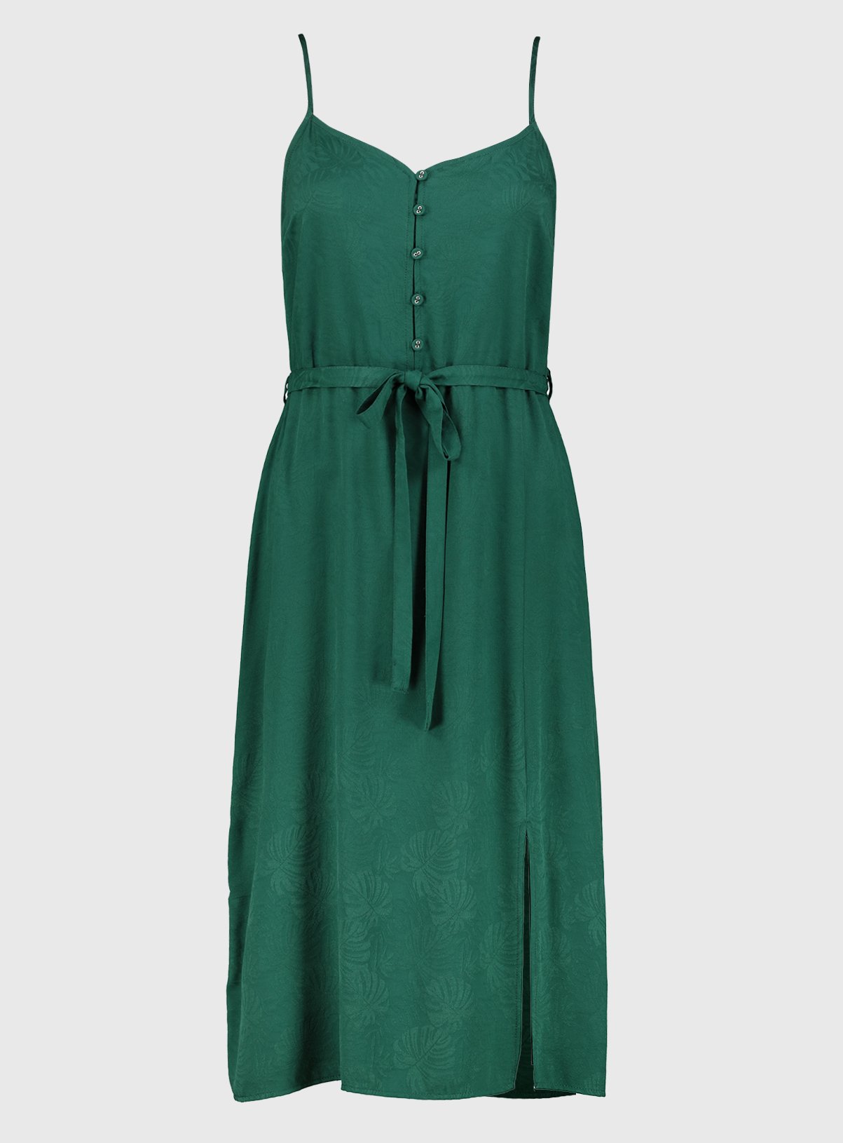 green jacquard dress