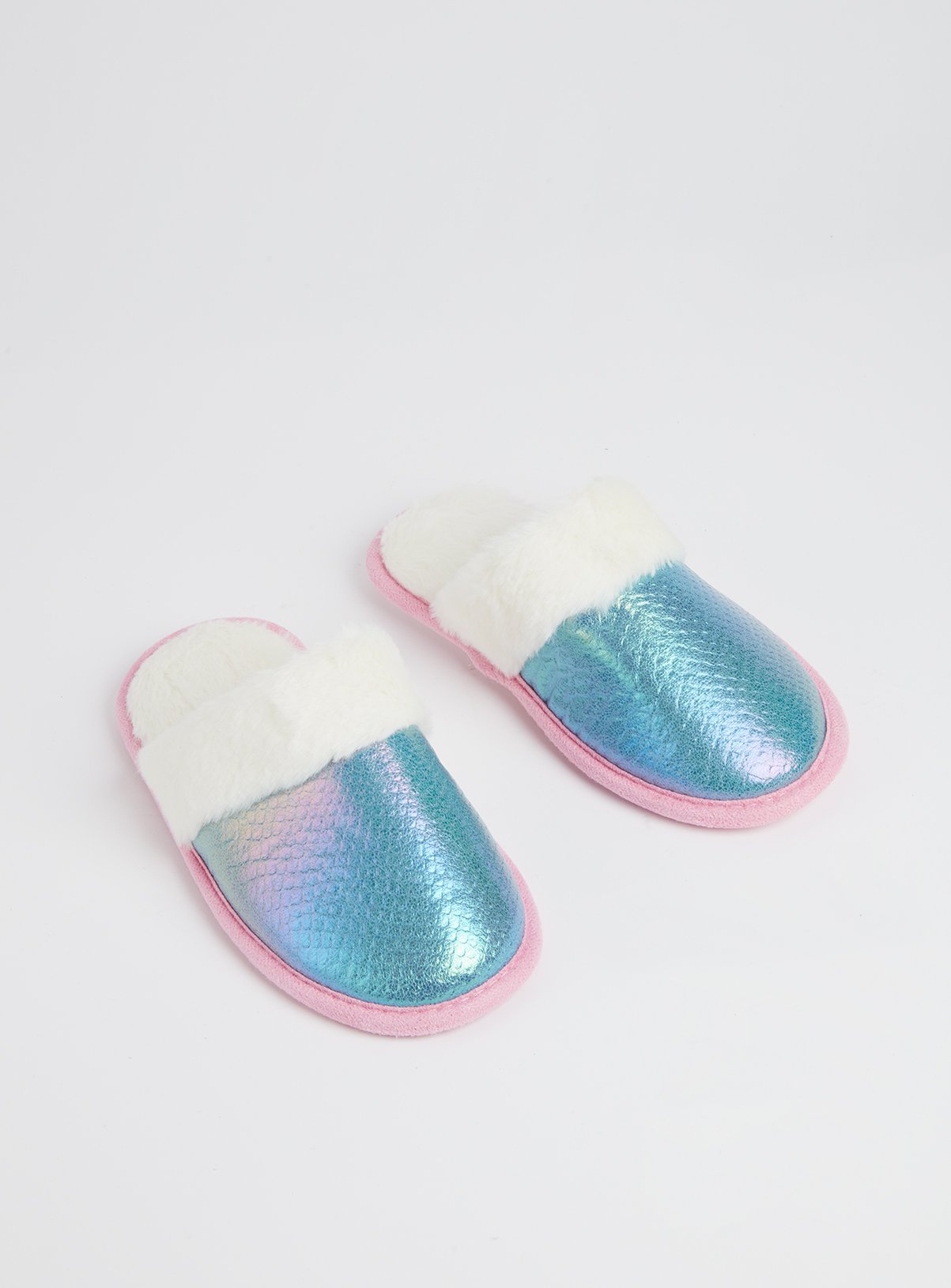 iridescent slippers