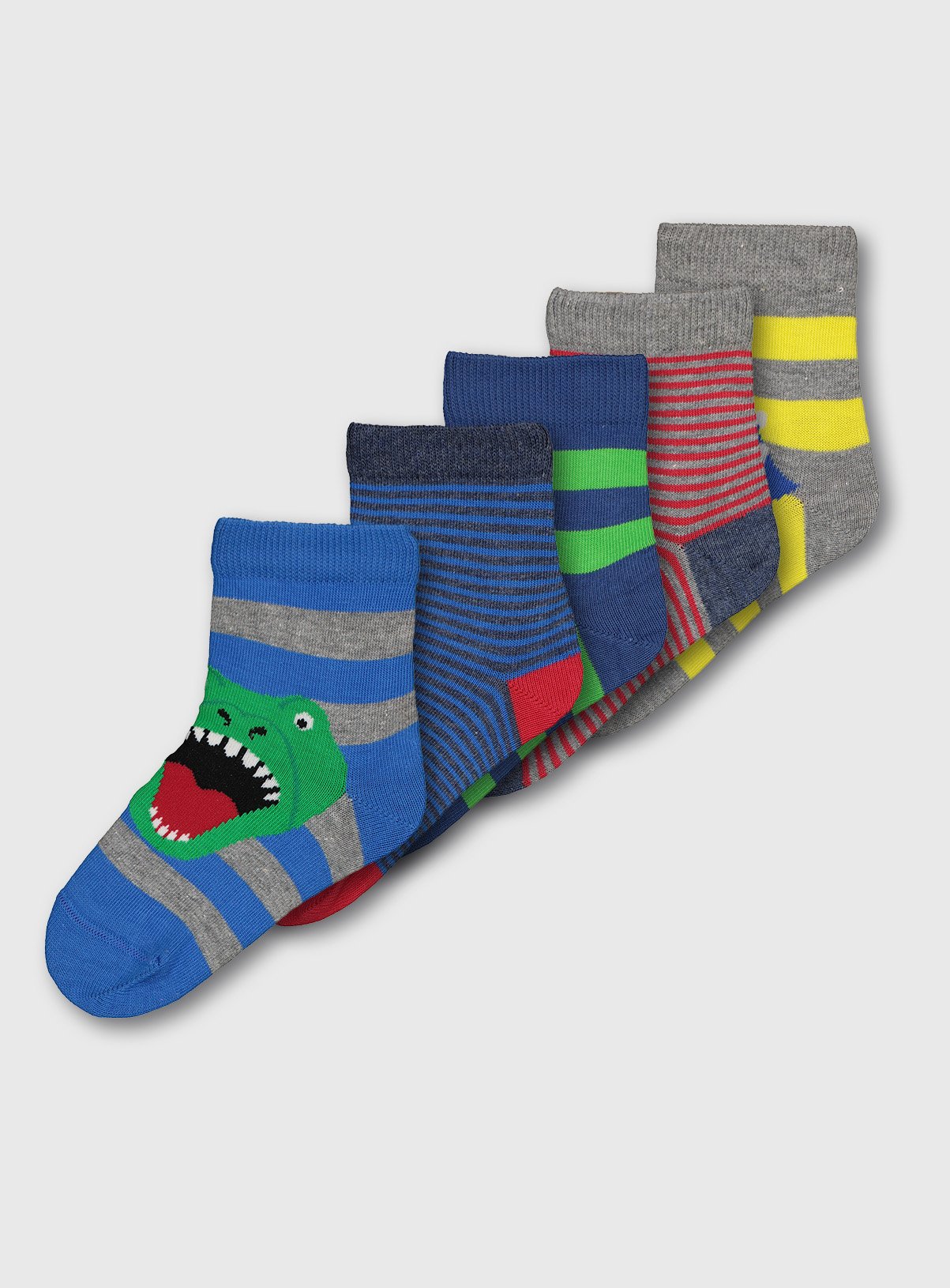 Dinosaur & Stripe Socks 5 Pack Review