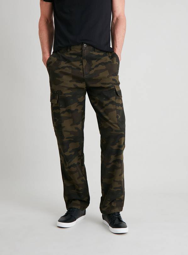 Camouflage Print Utility Cargo Trousers - W38 L30