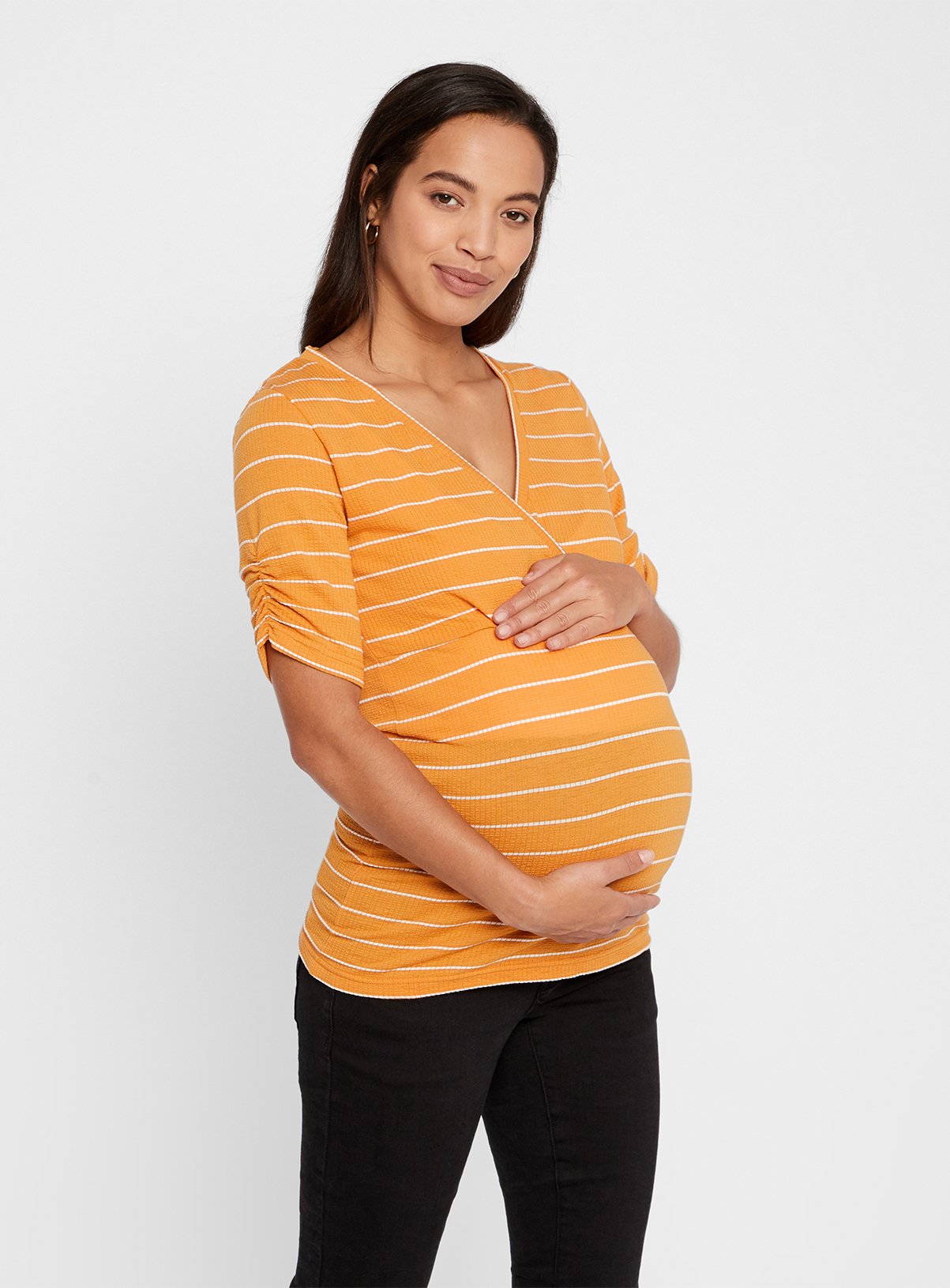 Yellow Striped Maternity Top Review