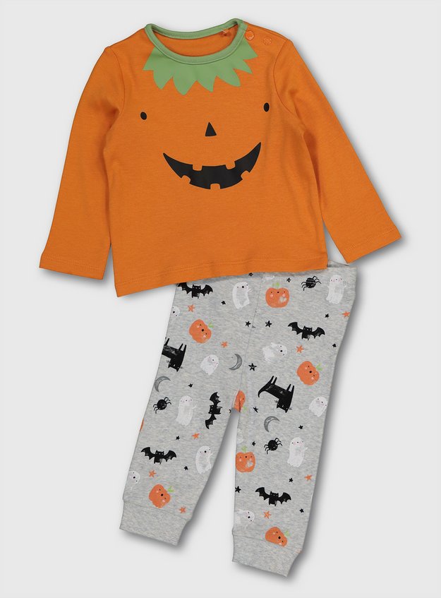 Baby Halloween Pumpkin Pyjamas (0-24 Months) | Tu clothing