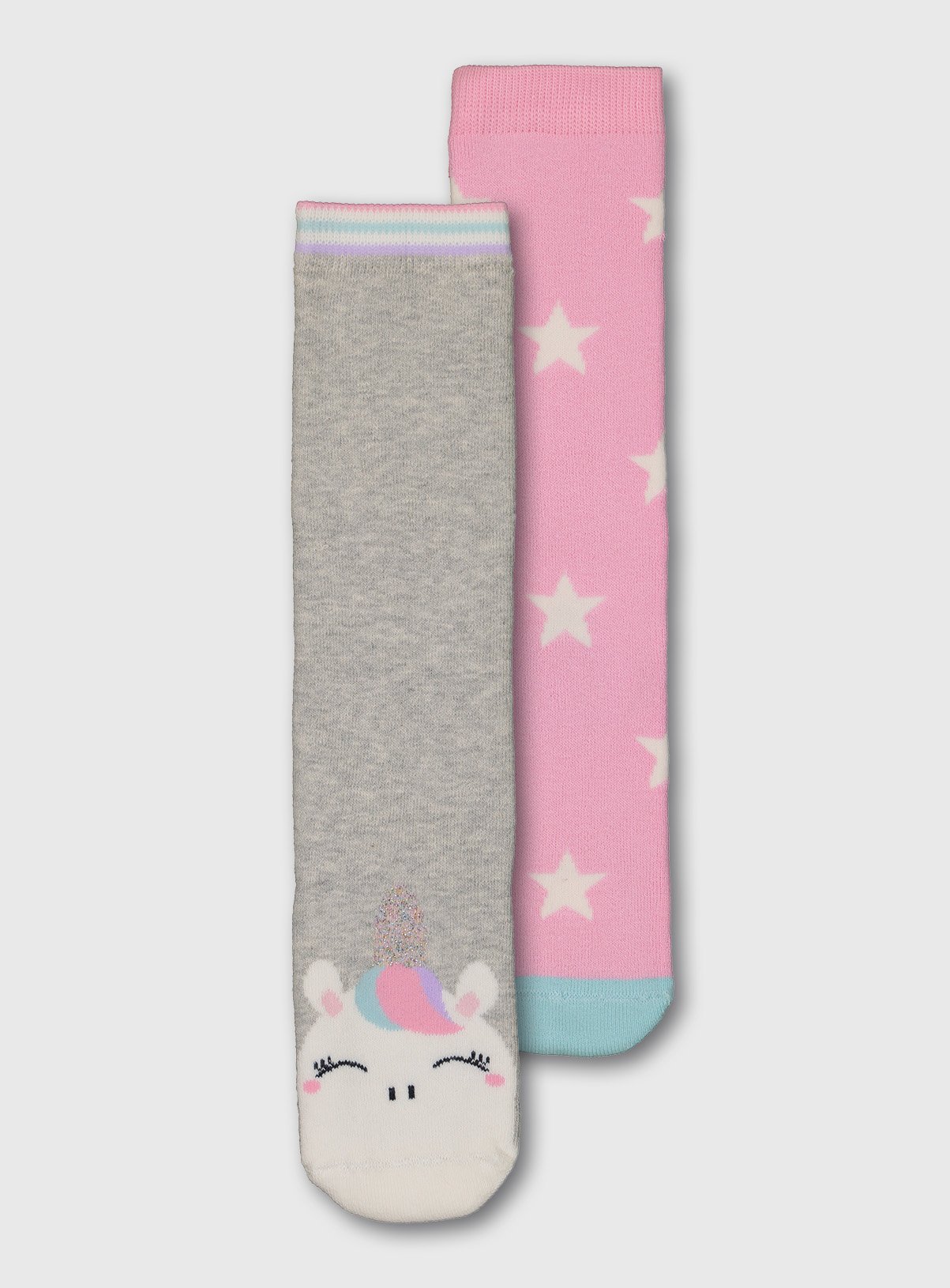 Pink Unicorn & Star Welly Socks 2 Pack Review