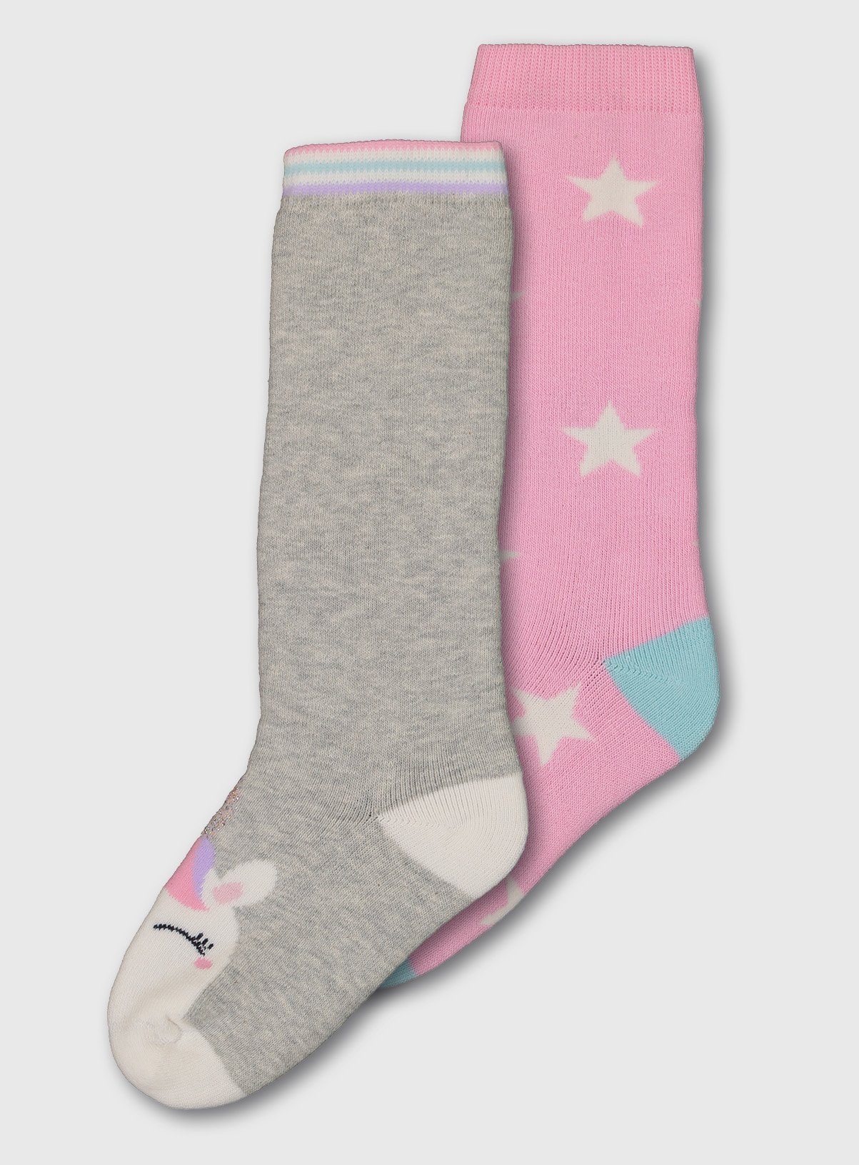 Pink Unicorn & Star Welly Socks 2 Pack Review