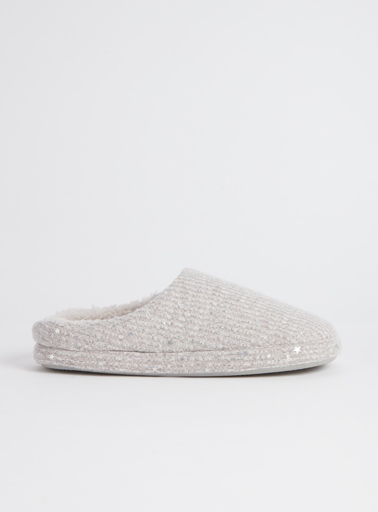 Grey Jersey Ribbed Mule Slippers Review