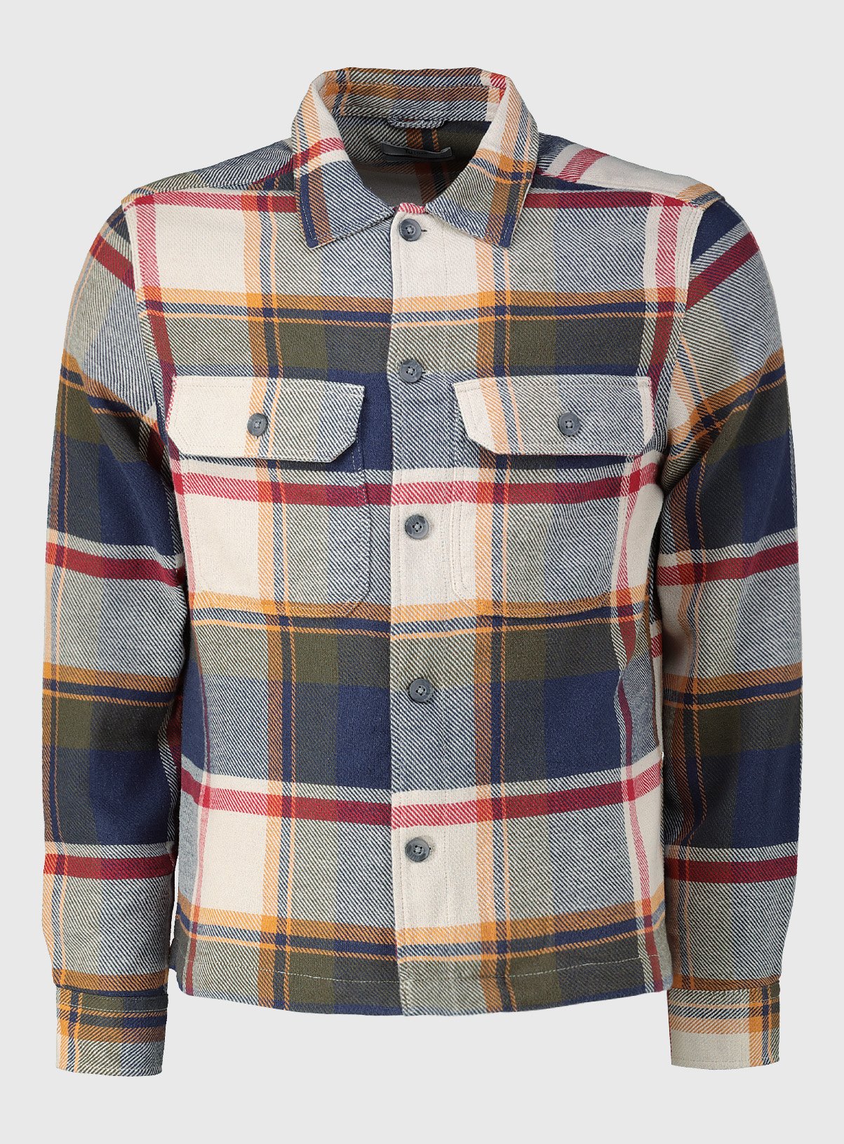 Khaki & Ochre Button Through Overshirt - M - Image 3 thumbnail