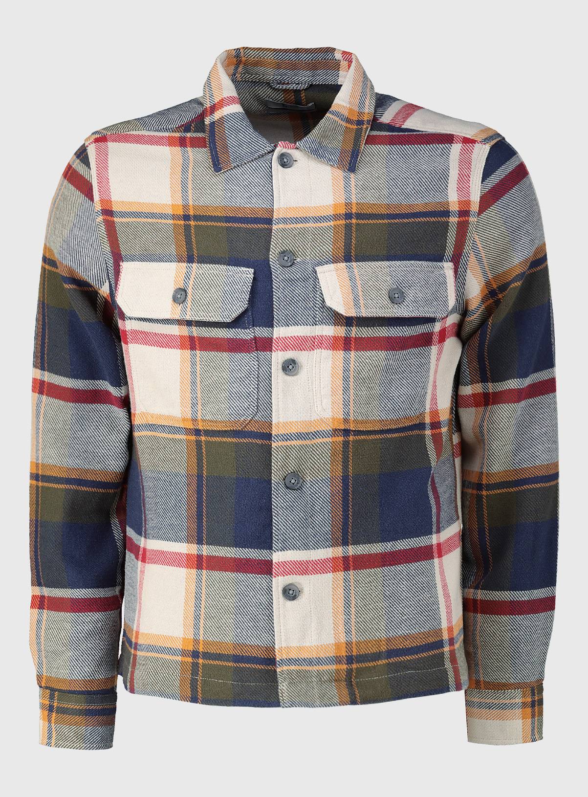 Khaki & Ochre Button Through Overshirt - M - Image 3