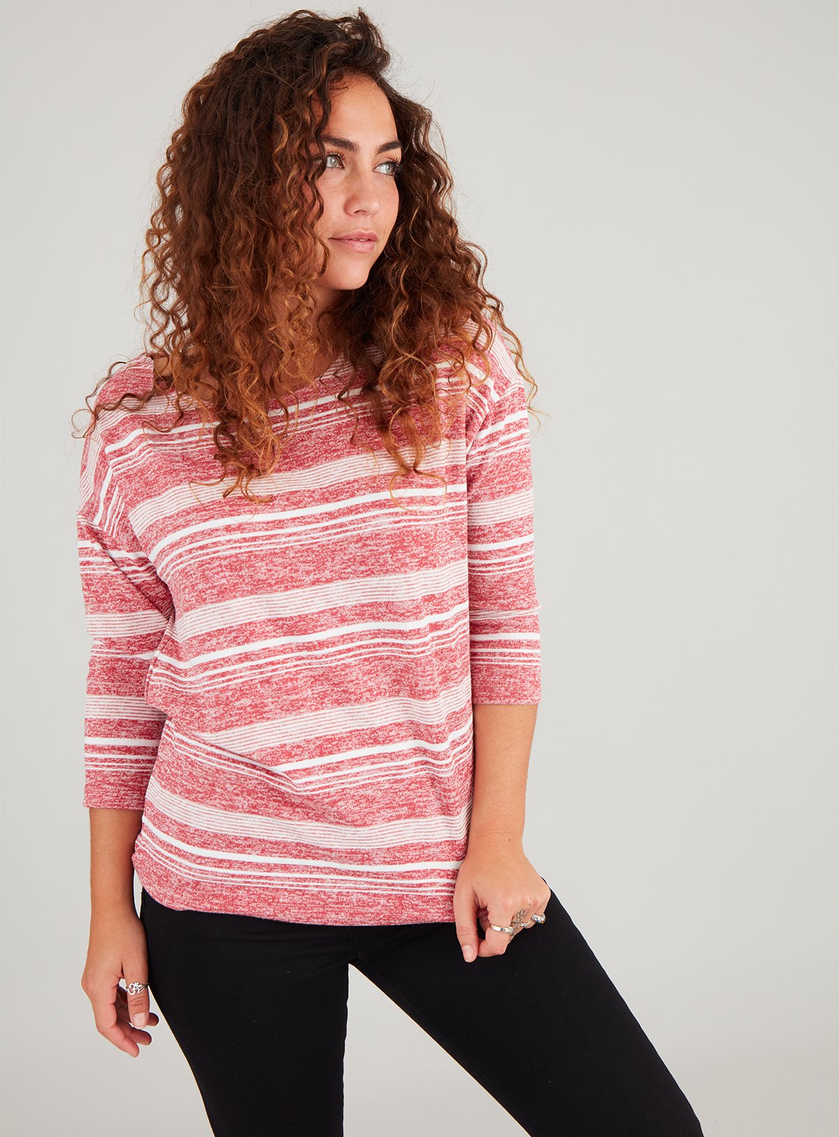 Pink Stripe Knitlook Top Review