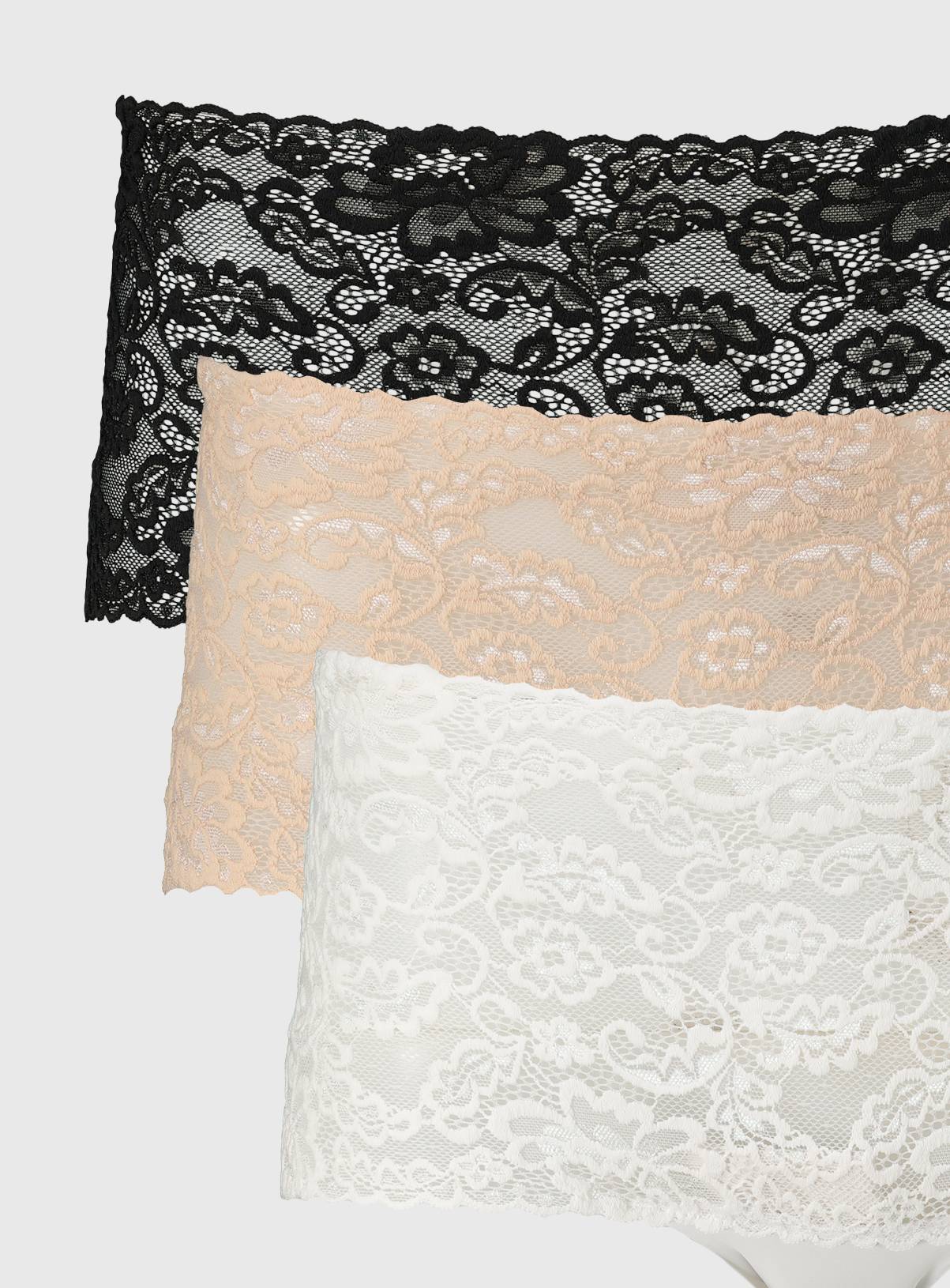 SKU 3pk Wide Galloon Short Lisa Lace:Nude:10 - Image 2