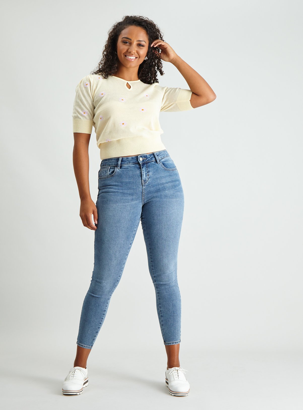 Yellow Jacquard Daisy Knitted Top Review