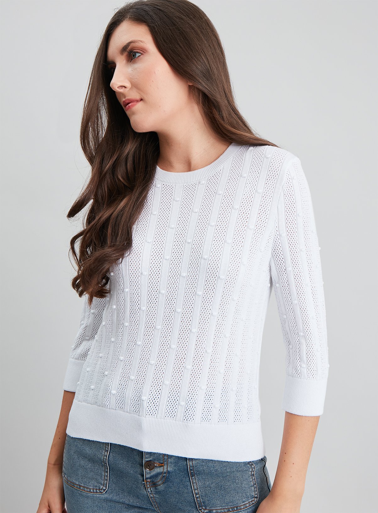 White Rib Stripe Dotted Jumper Review