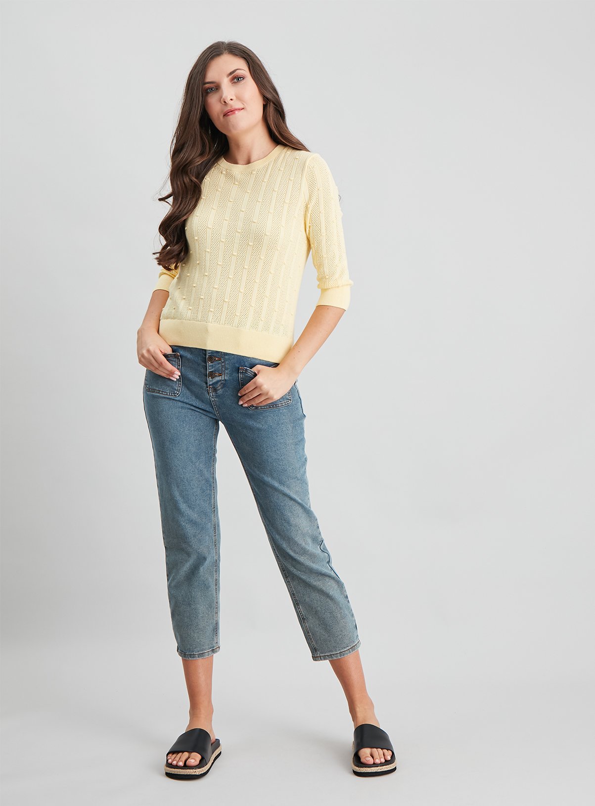 Yellow Rib Stripe Dotted Jumper Review