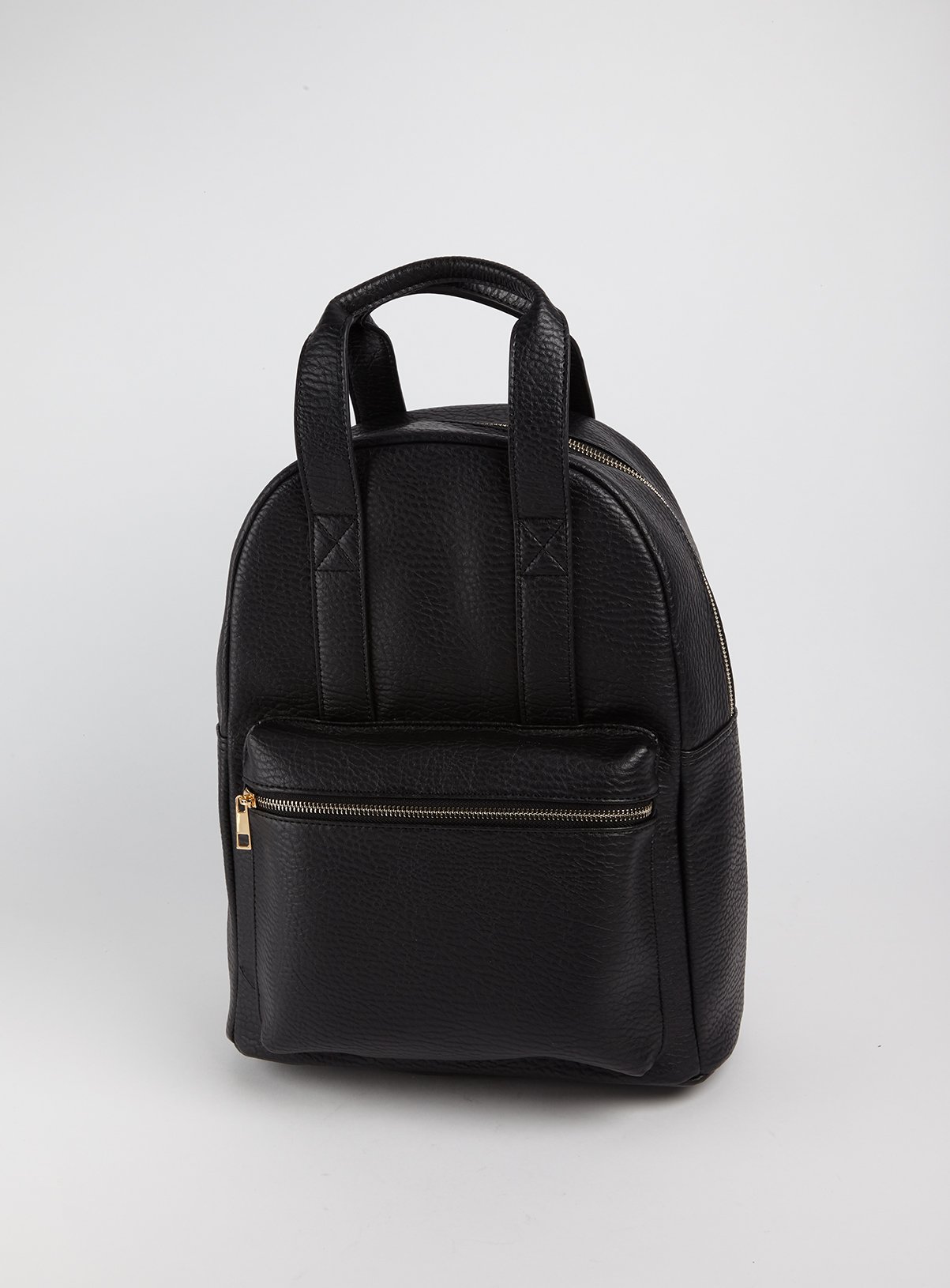 black faux leather rucksack