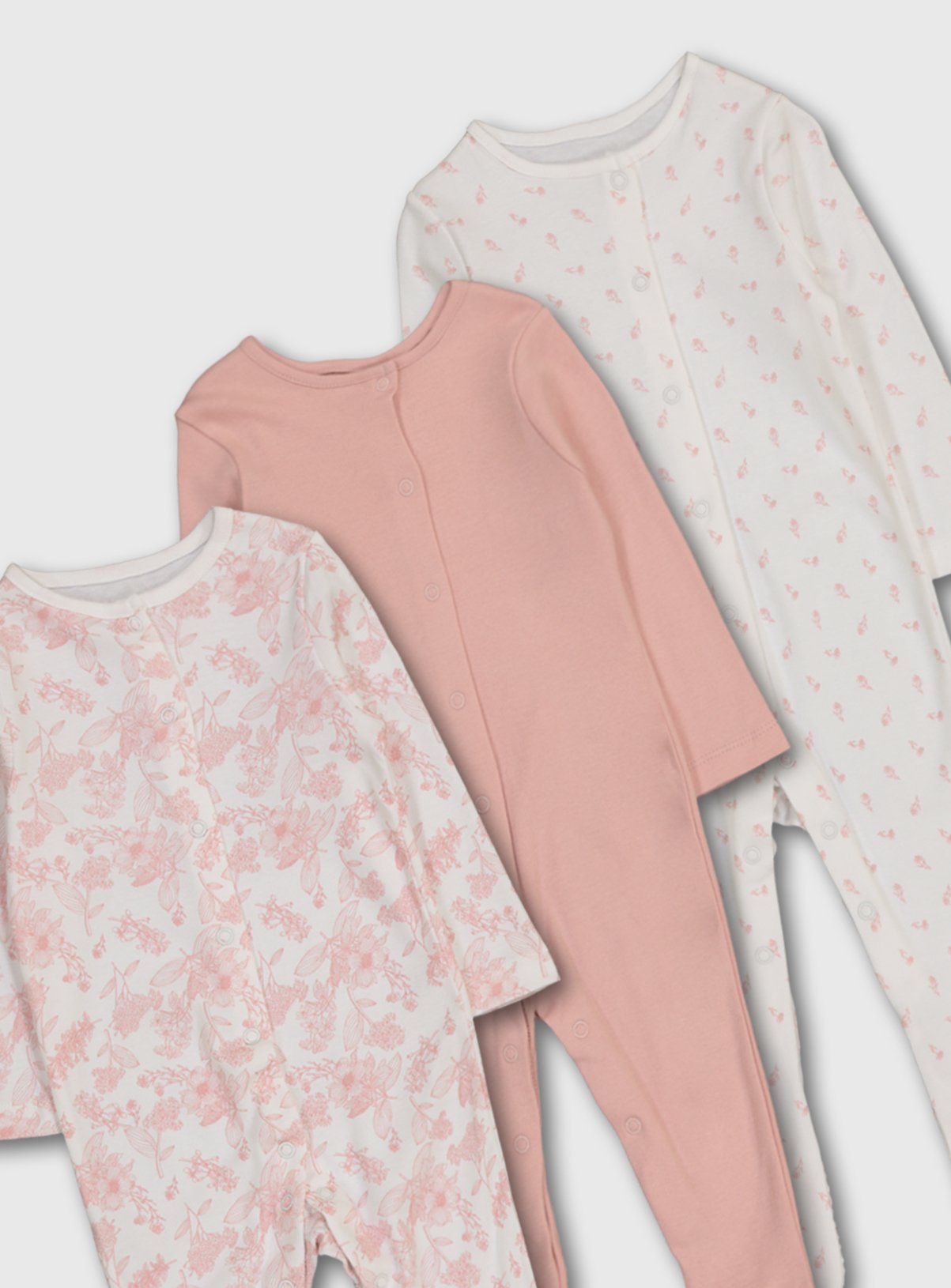 plain pink sleepsuits