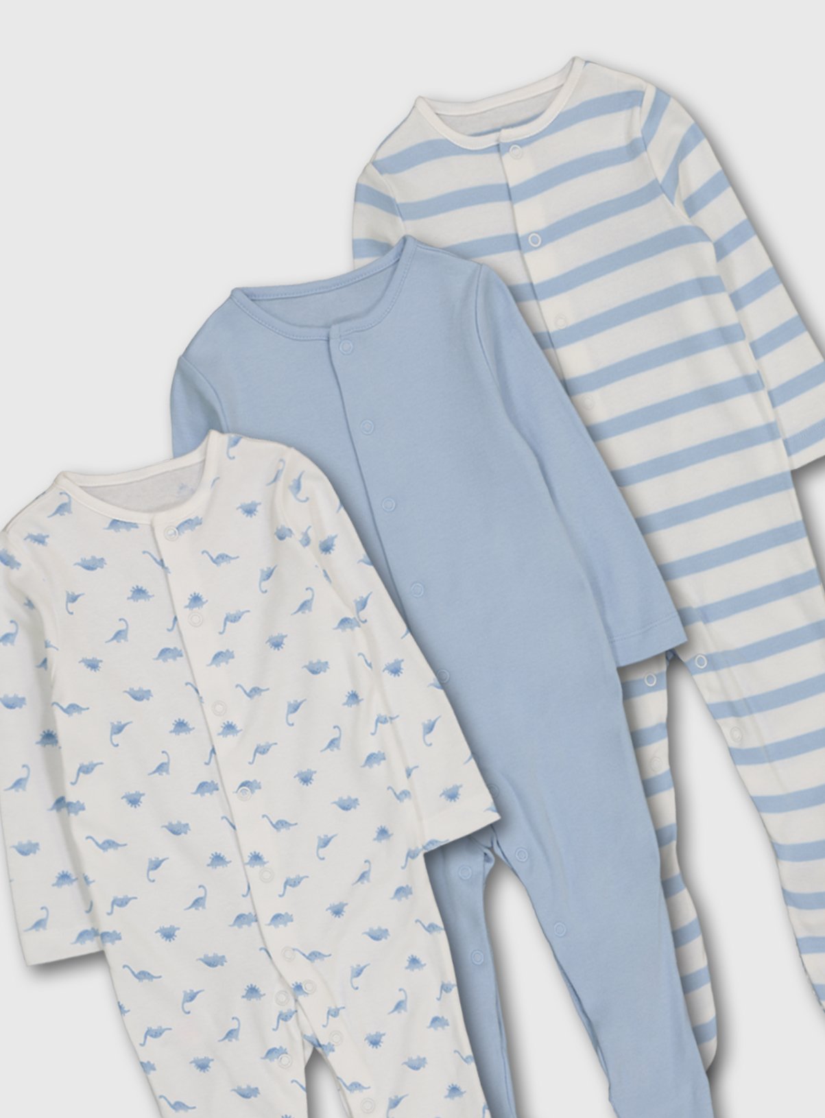 plain blue sleepsuits