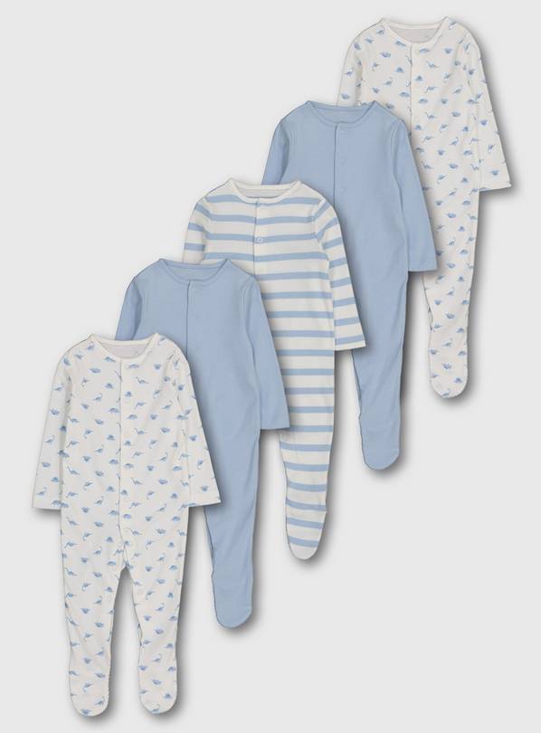 Dinosaur Sleepsuit 5 Pack - Up to 1 mth