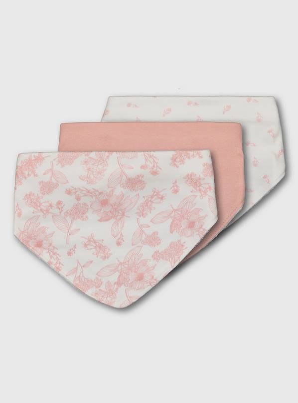 Pink Floral Hanky Bibs 3 Pack - One Size