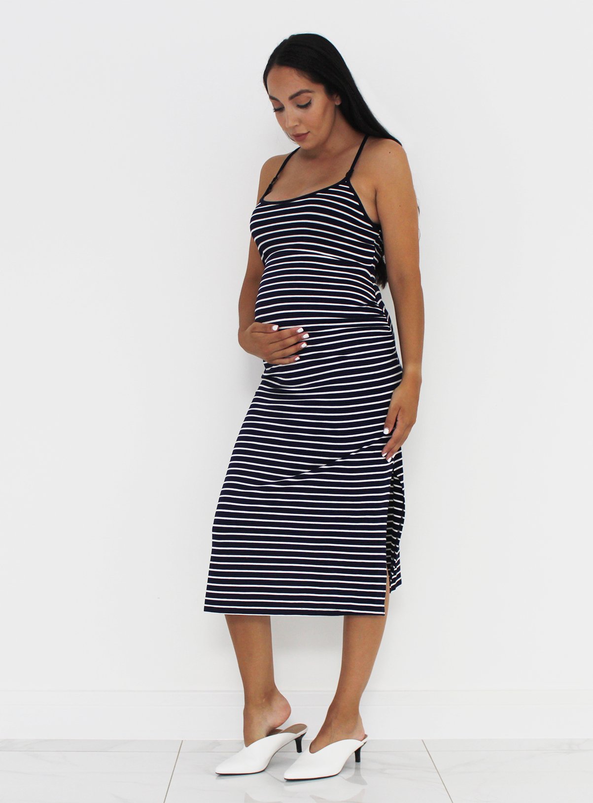 Maternity Nautical Stripe Crop Top & Maxi Dress Review