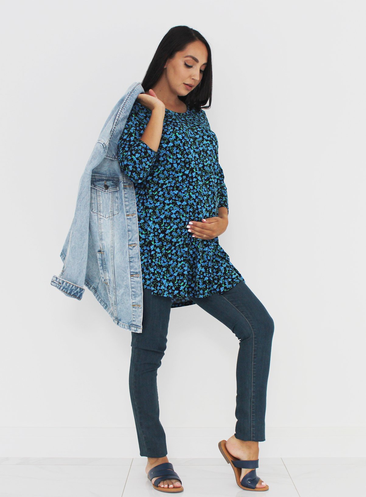 Maternity Blue Floral Print Tunic Review