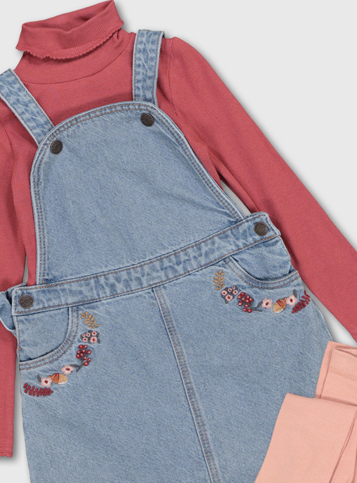 Denim Pinafore, Bodysuit & Tights Review