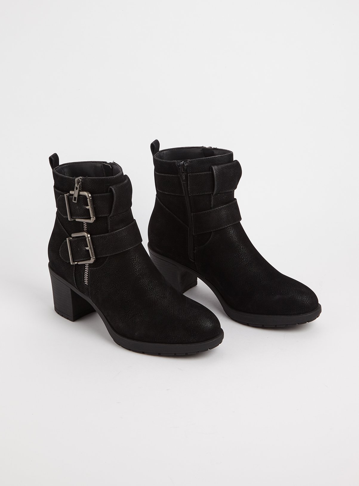 comfortable black heeled boots