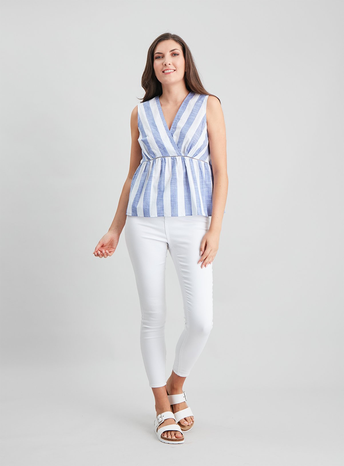 Stripe Peplum Shell Top Review