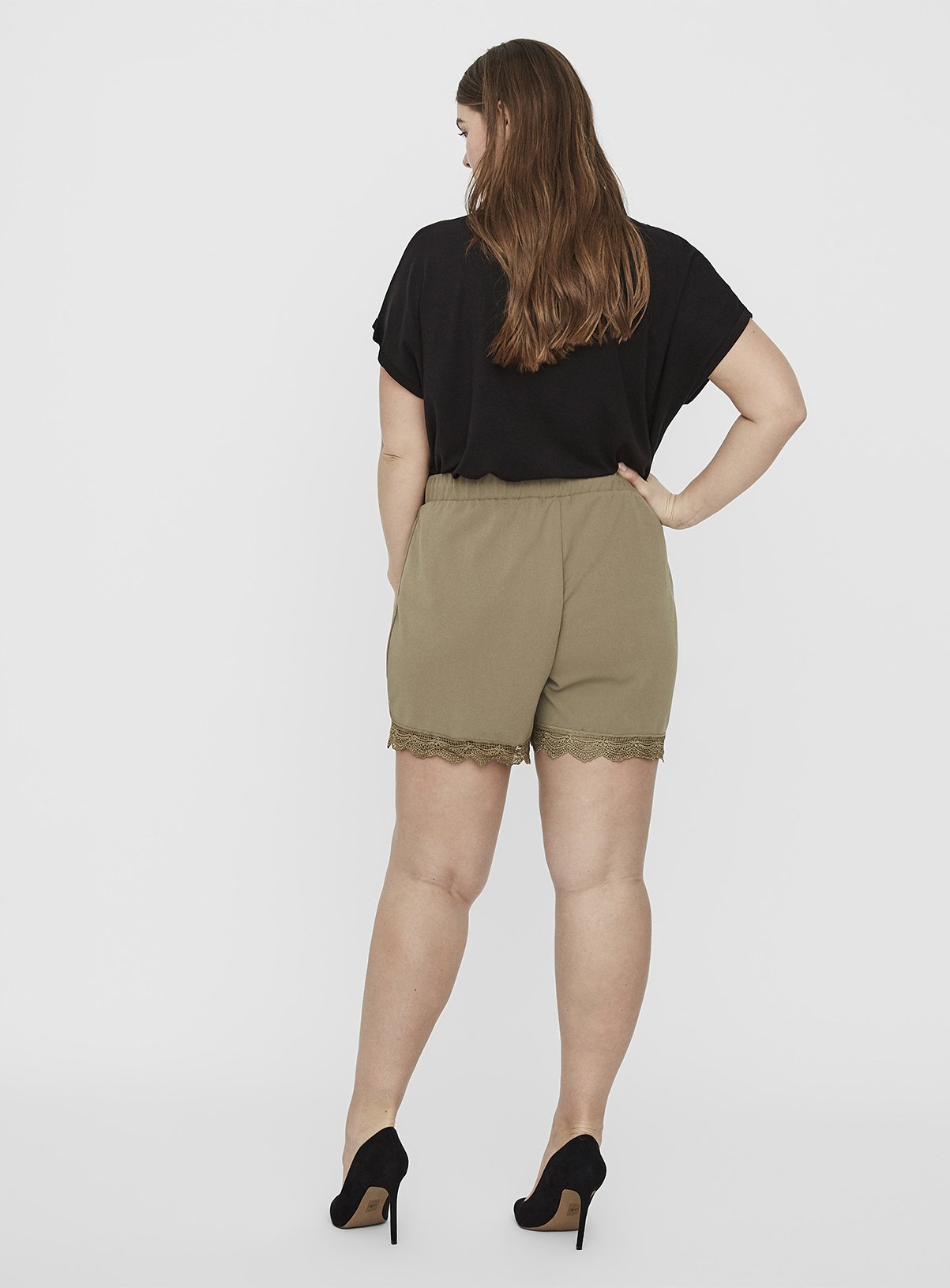 Olive Lace Trim Shorts Review