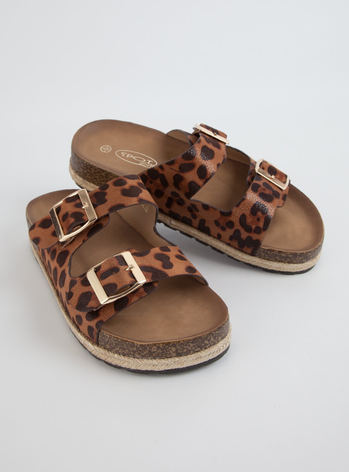 cheetah print footbed sandals