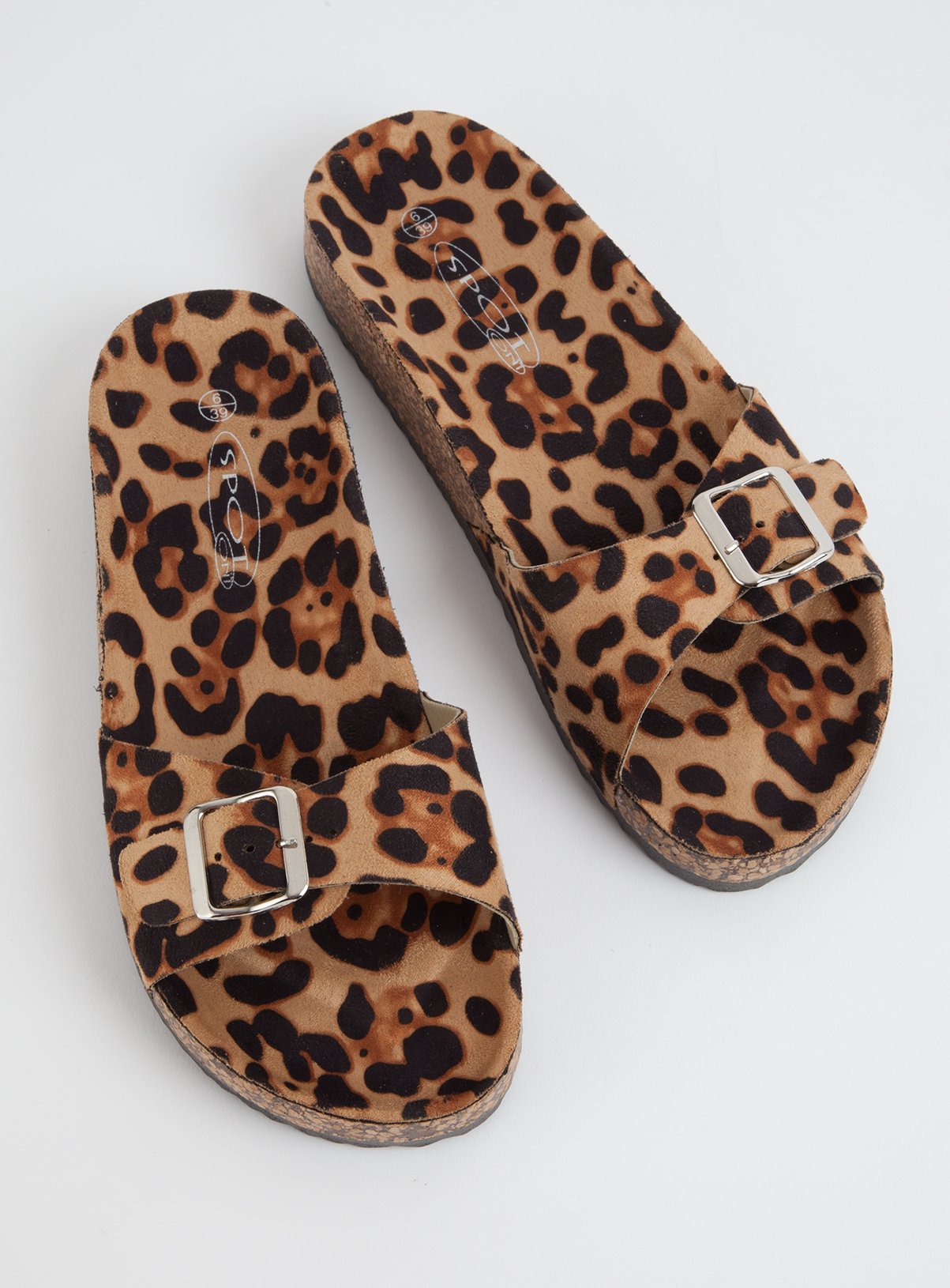 cheetah print footbed sandals