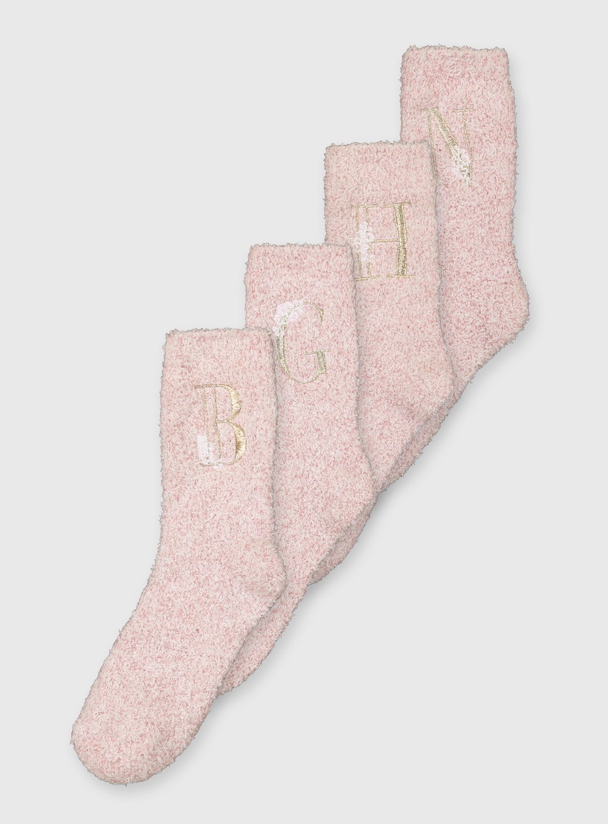 Pink Alphabet Initial Fluffy Socks Review