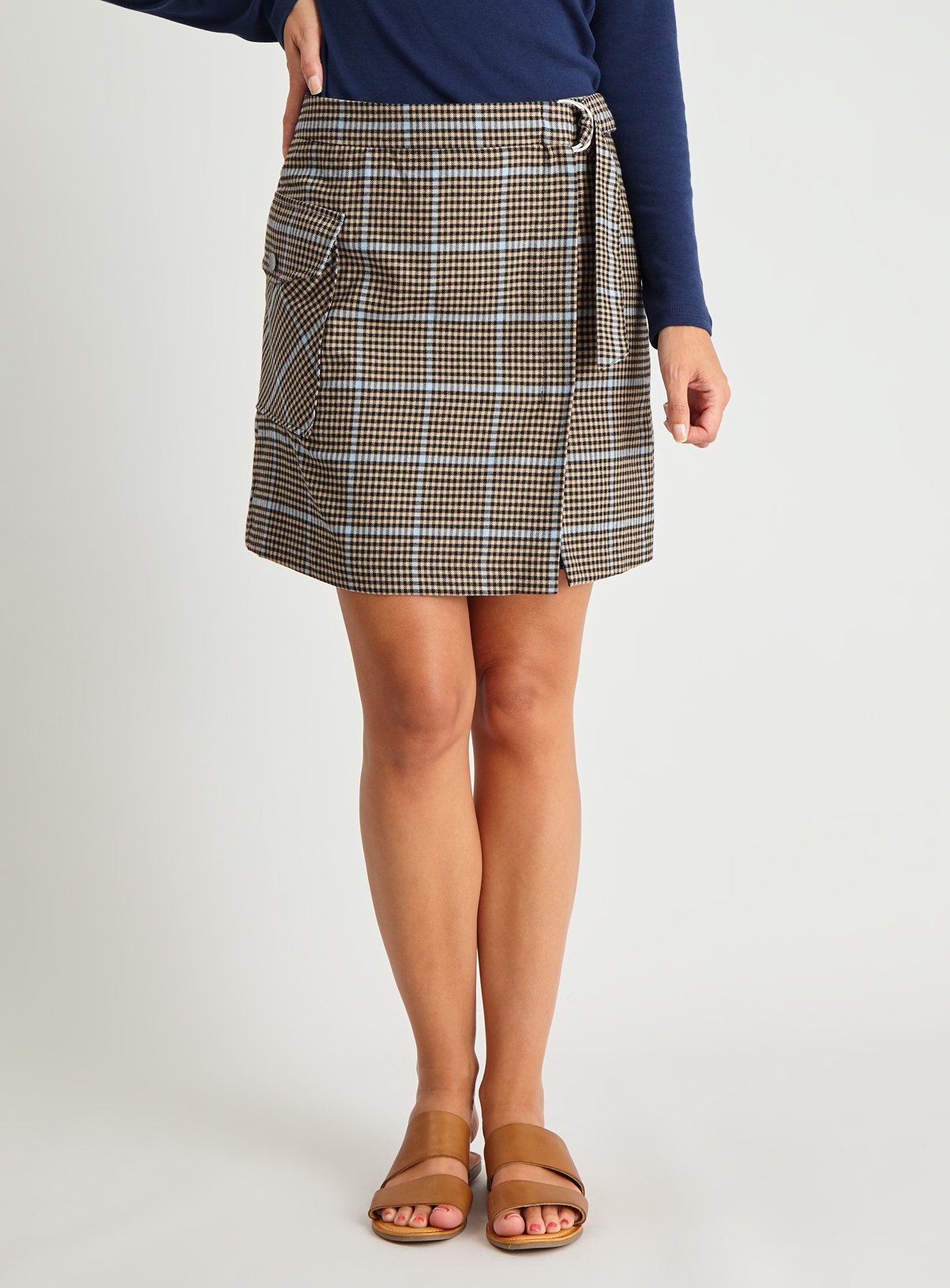 Brown & Blue Check Mini Skirt Review