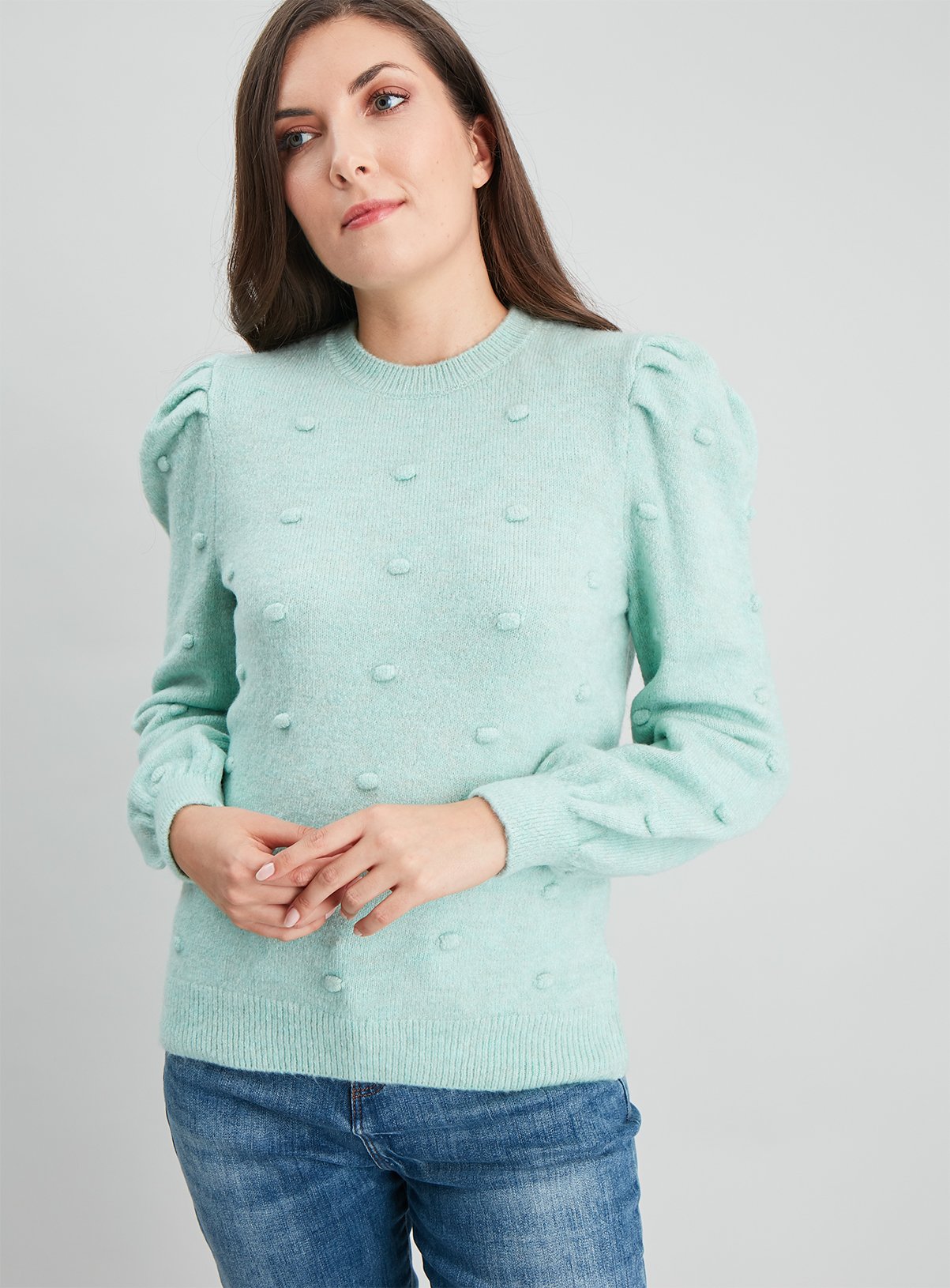 Green Puff Sleeve Bobble Jumper Review