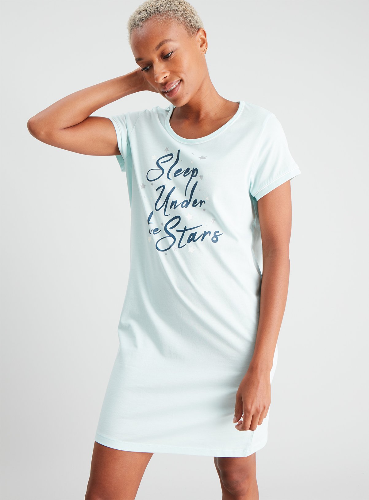 Mint Green 'Sleep Under The Stars' Slogan Nightdress Review