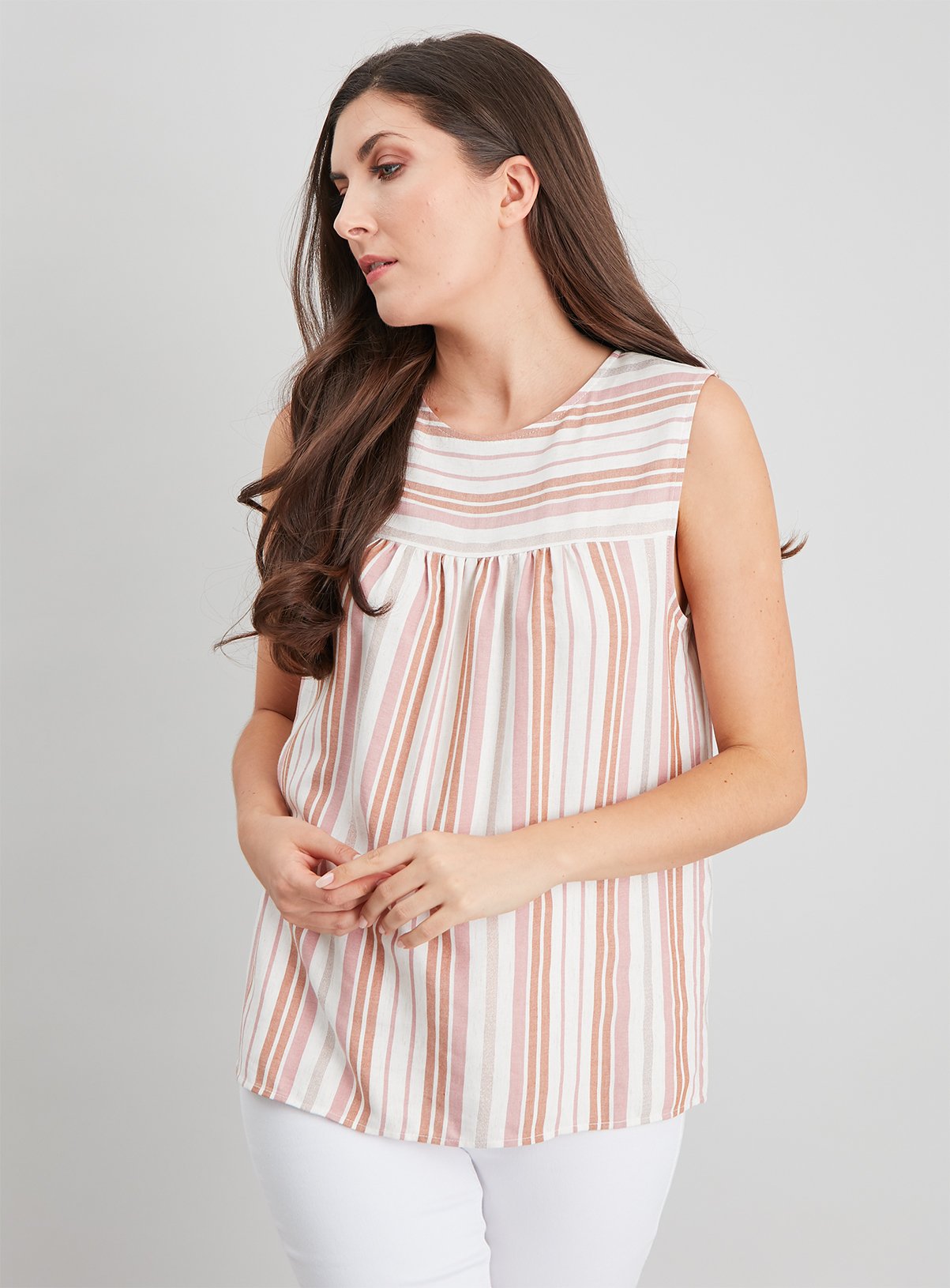 Sparkle Stripe Shell Top With Linen Review