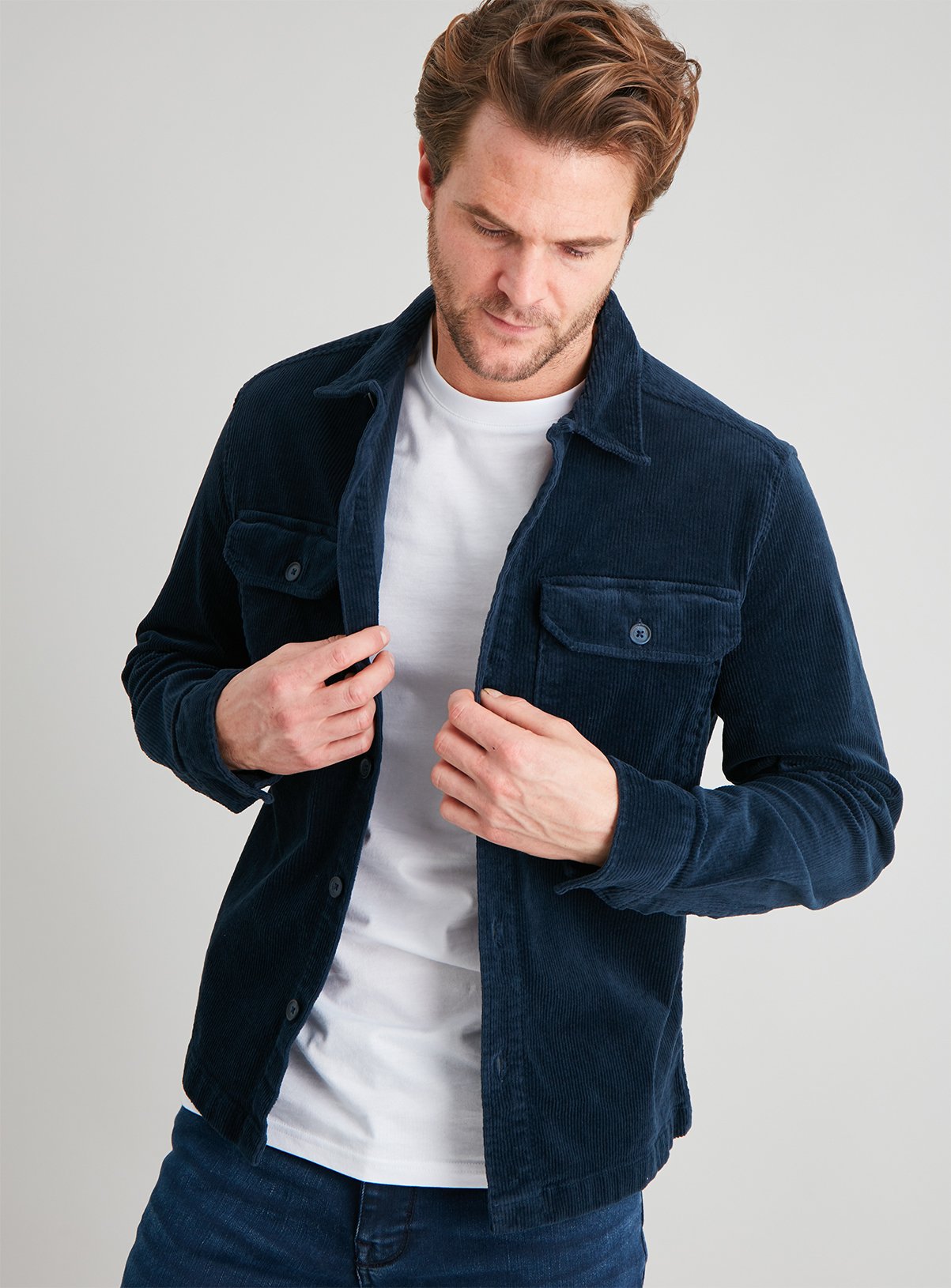 Navy Jumbo Corduroy Overshirt review