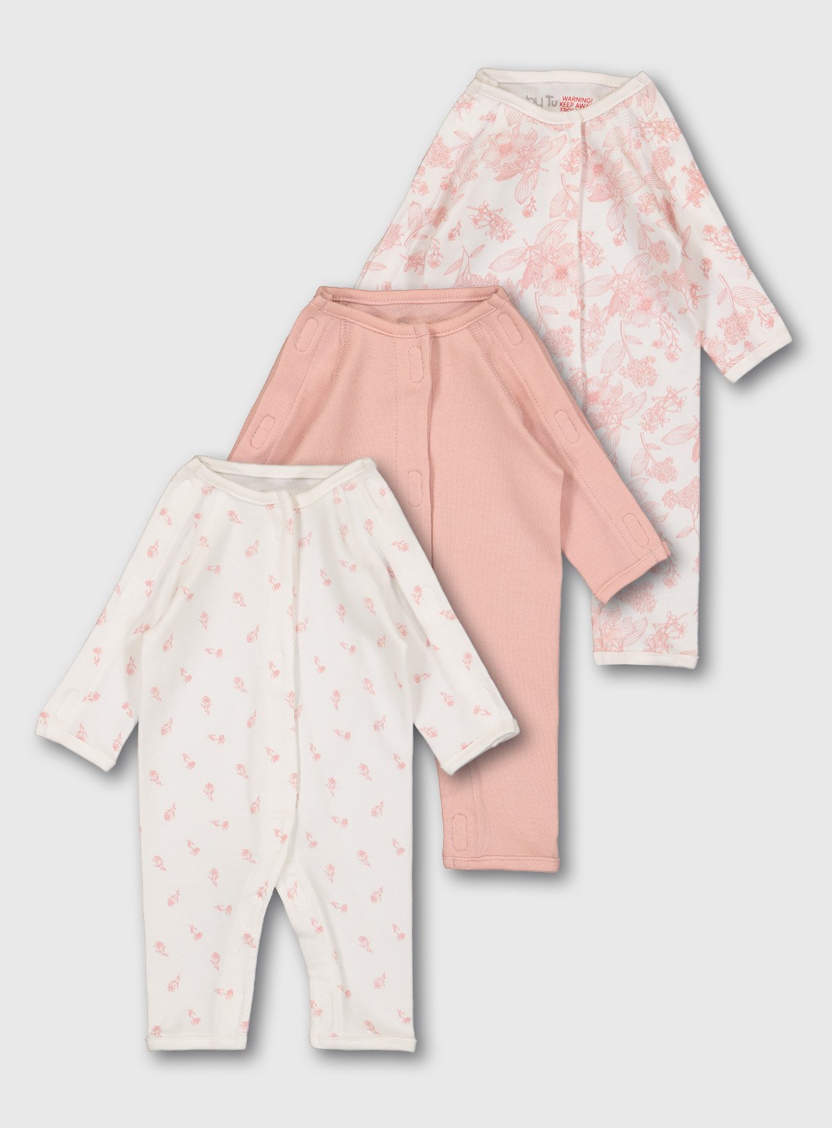 sainsbury's baby girl sleepsuits
