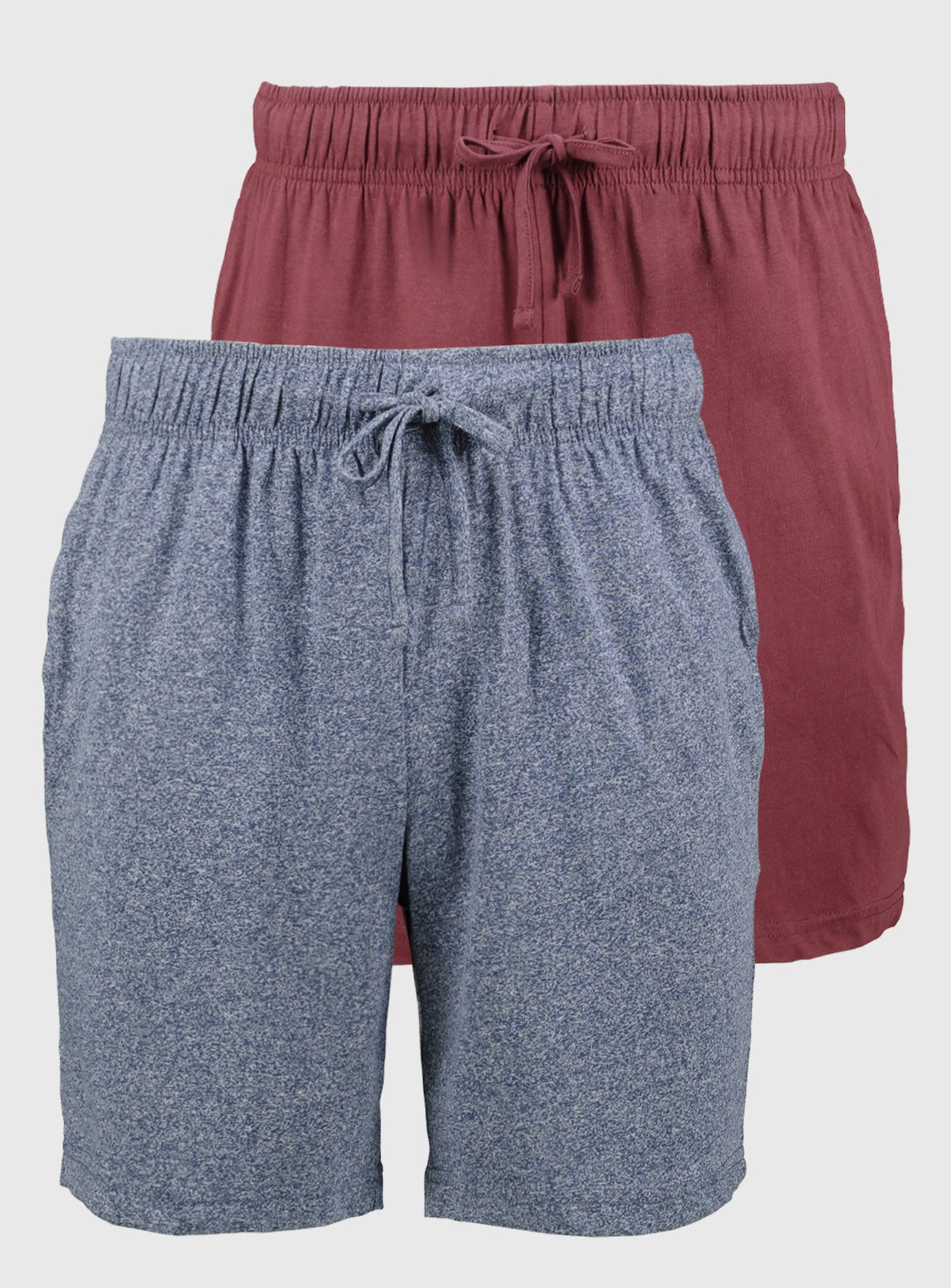 Blue Marl & Burgundy Lounge Shorts 2 Pack Review