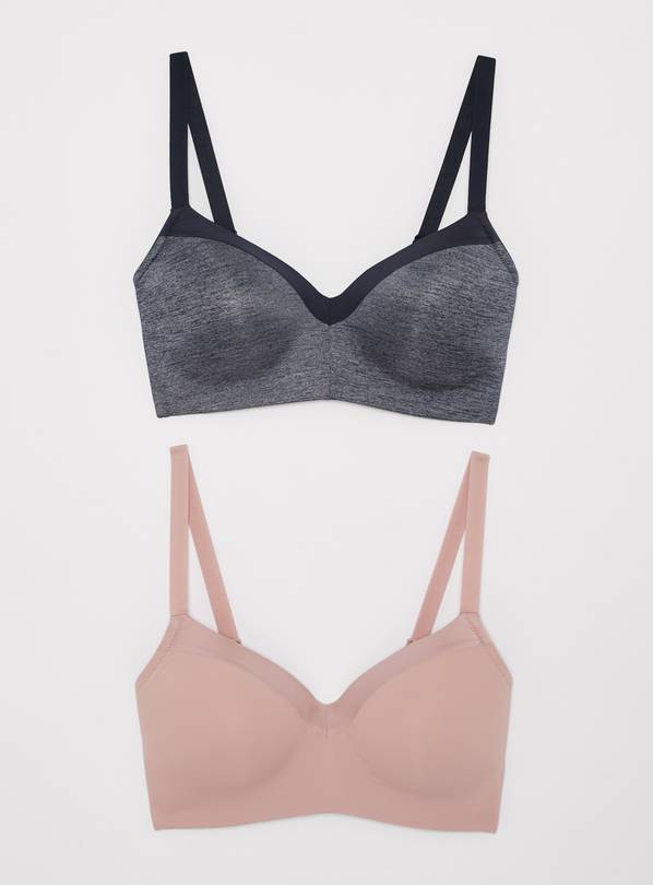 Navy & Pink Balcony Cup Bra 2 Pack - 40D