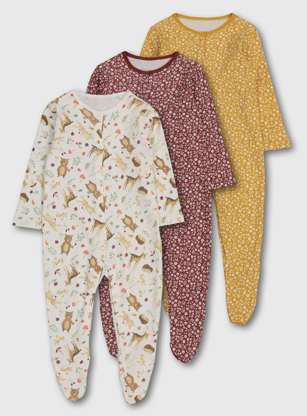 3 pack sleepsuits