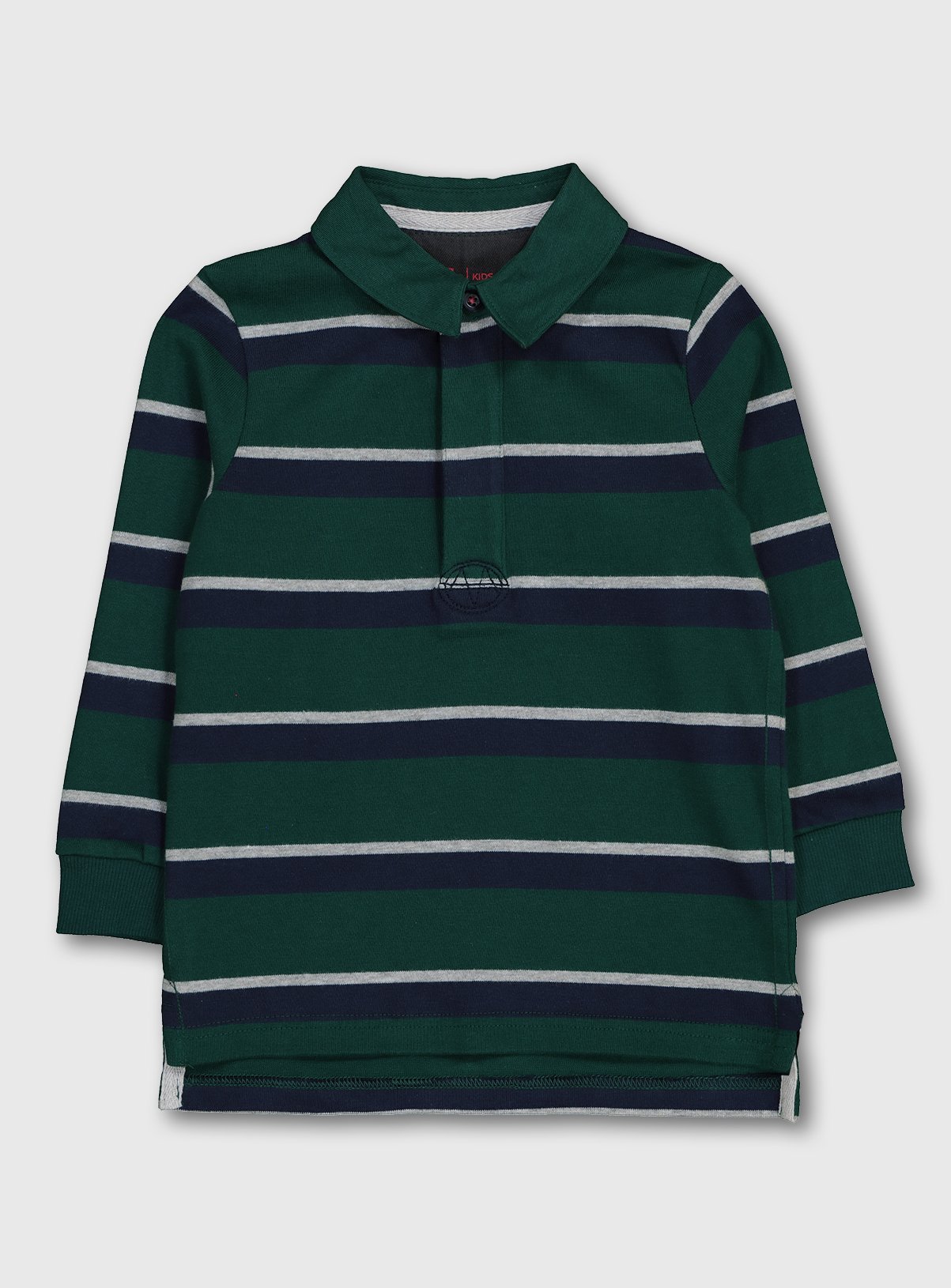 green striped long sleeve rugby shirt