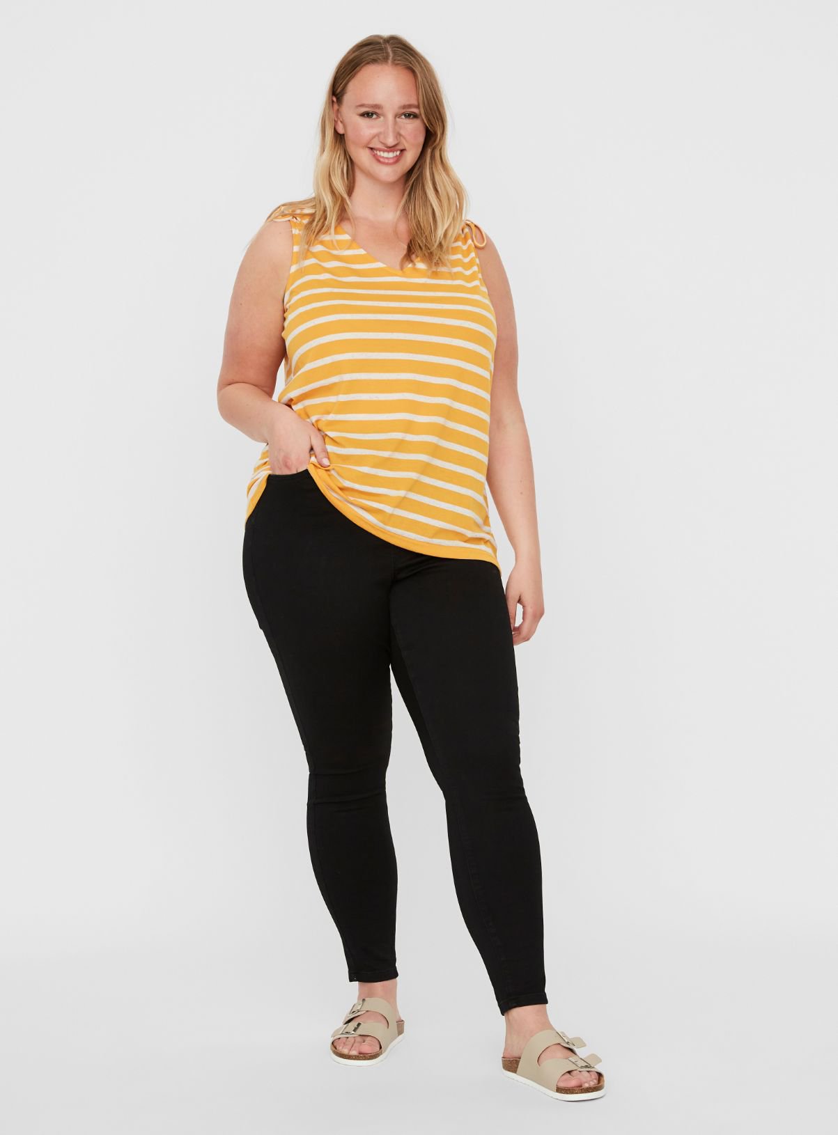 Yellow Stripe Sleeveless Top Review