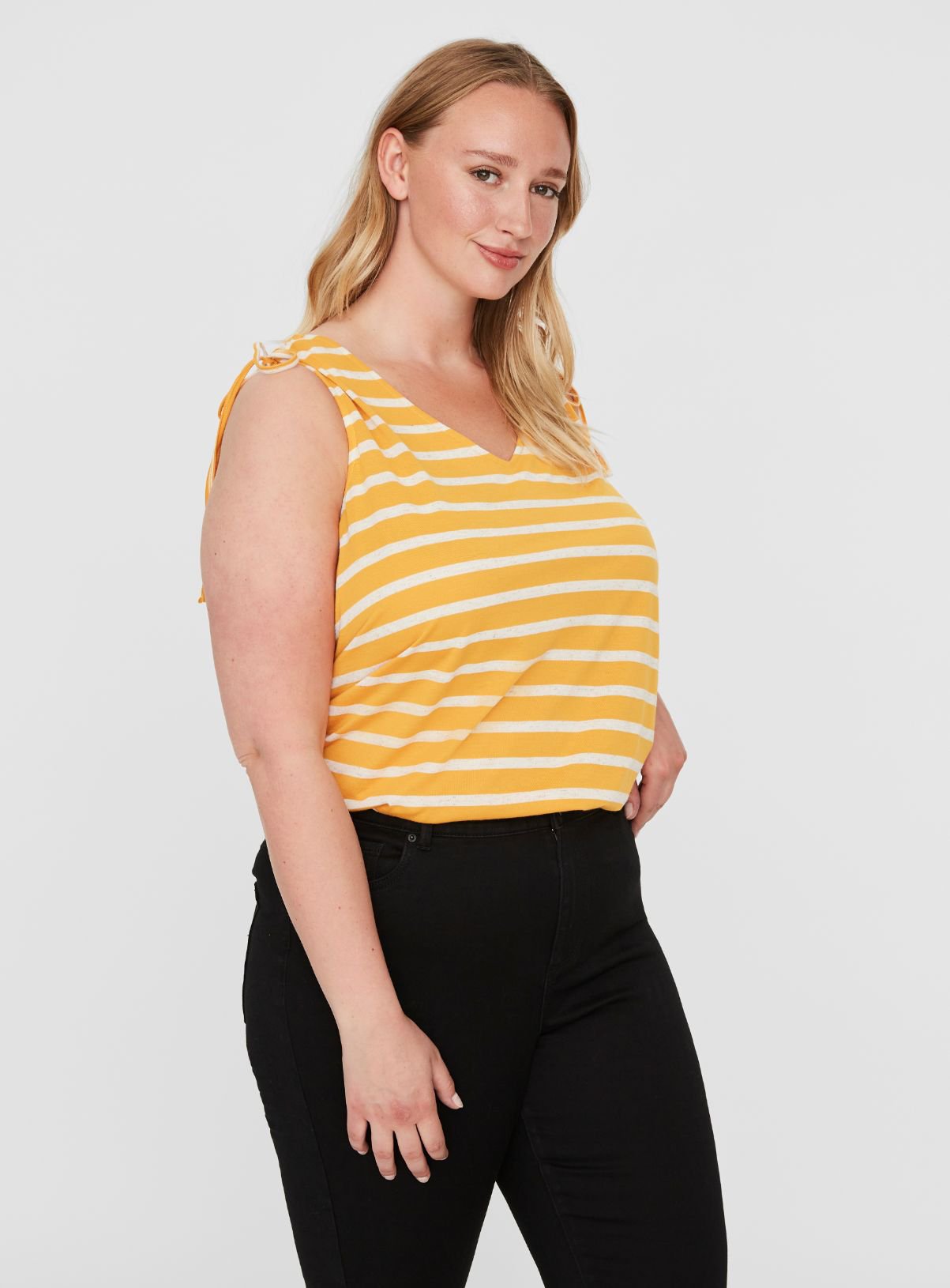 Yellow Stripe Sleeveless Top Review