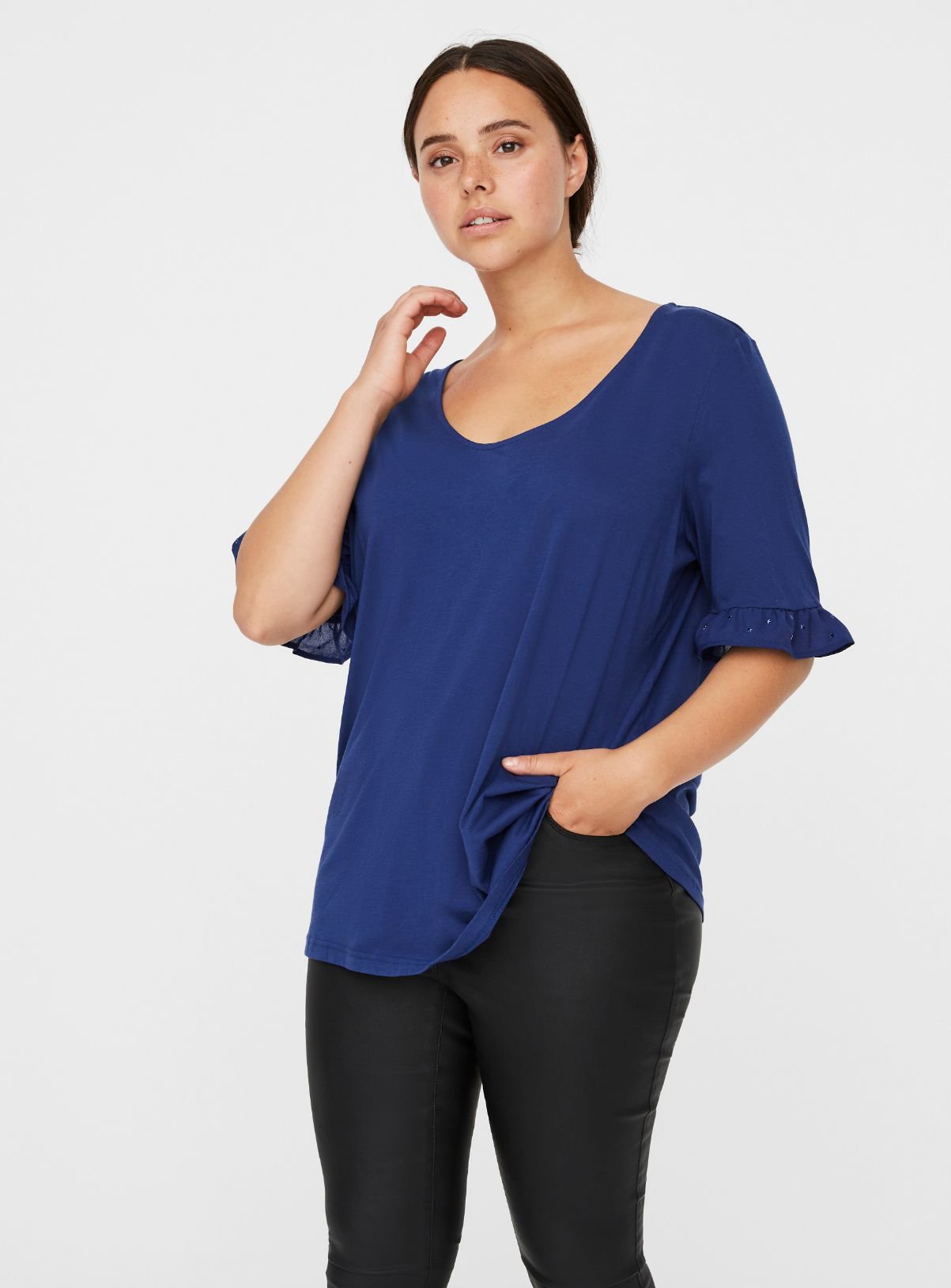 Blue Ruffle Sleeve Top Review