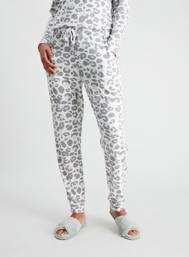 Womens Leopard Print Soft Knit Pyjama Bottoms | Tu clothing