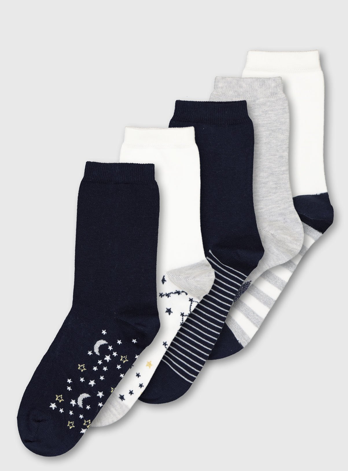 Navy Cosmic Print Socks 5 Pack Review