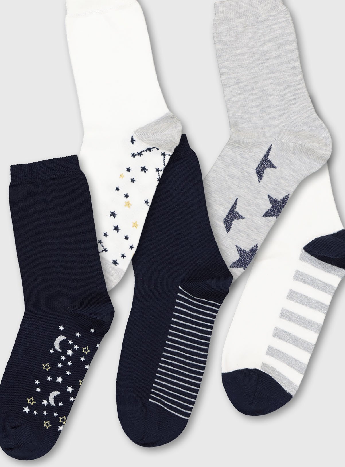 Navy Cosmic Print Socks 5 Pack Review